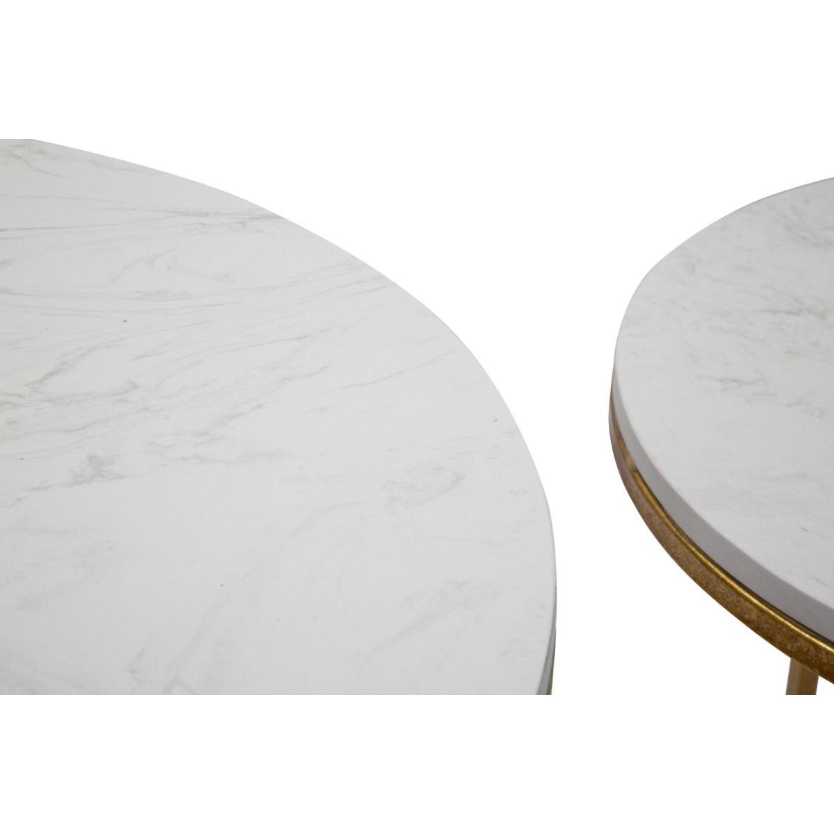Tavolinetti Simply Marble Coppia Cm Ø 52x63-42x53 |Mauro Ferretti