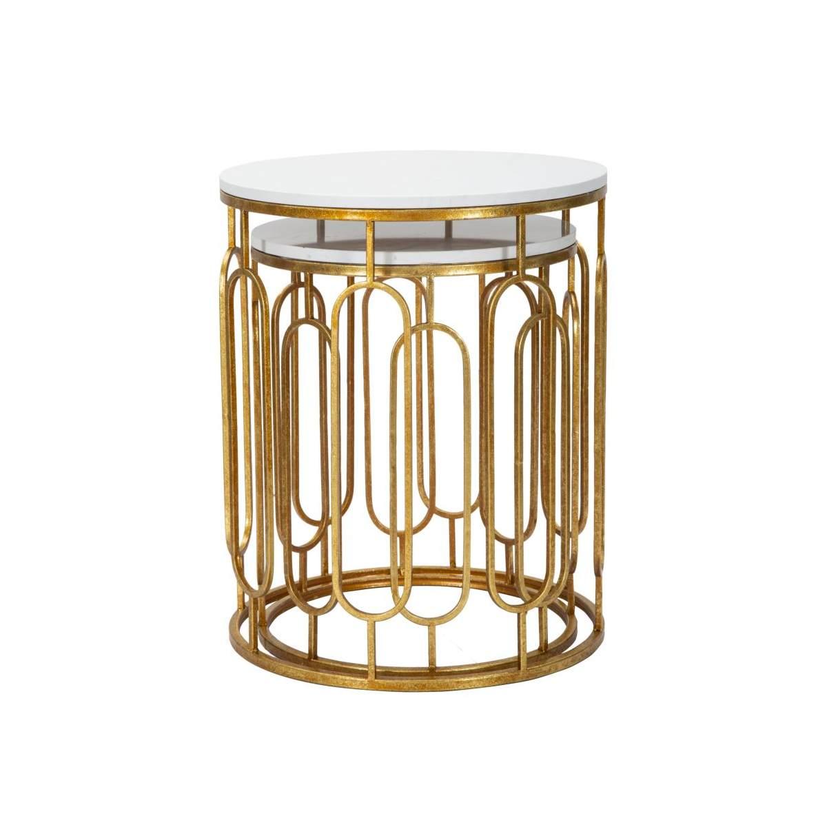 Tavolinetti Tory Marble Coppia cm.Ø46x55-39x48 |Mauro Ferretti