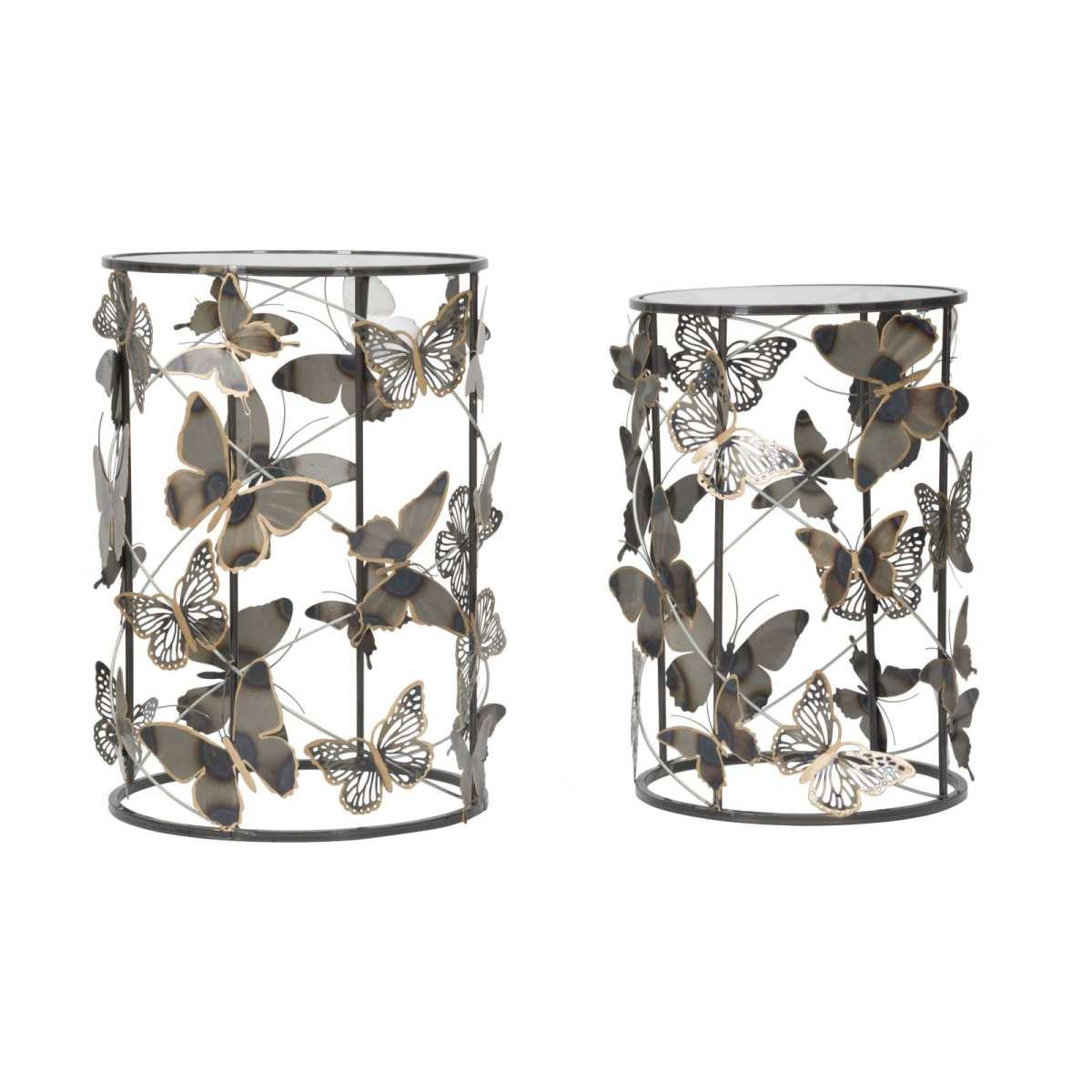 Tavolinetti Farfalle Coppia cm.41,3x55-35x50,3 |Mauro Ferretti