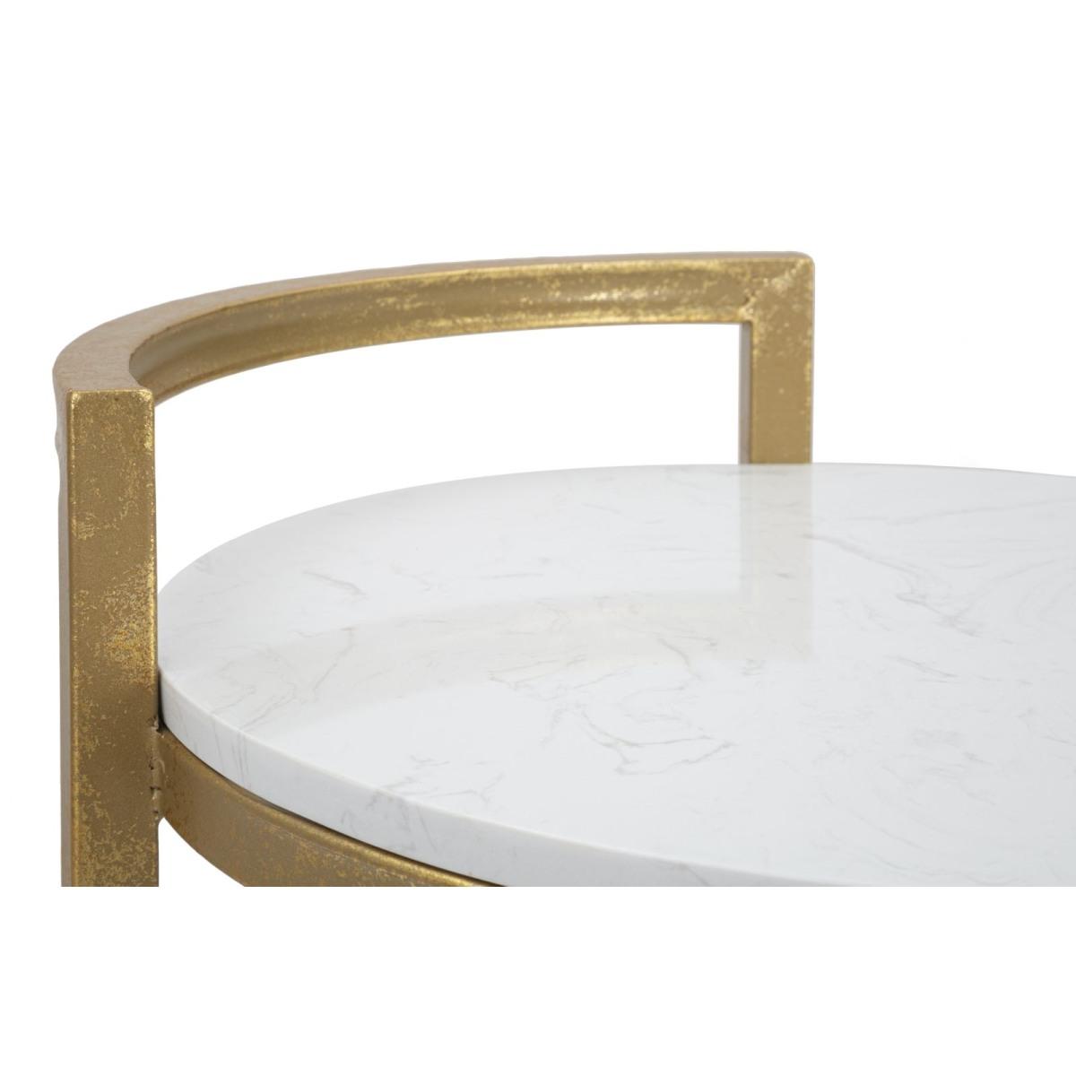 Tavolinetto Round Marble Cm 40x43x50 |Mauro Ferretti