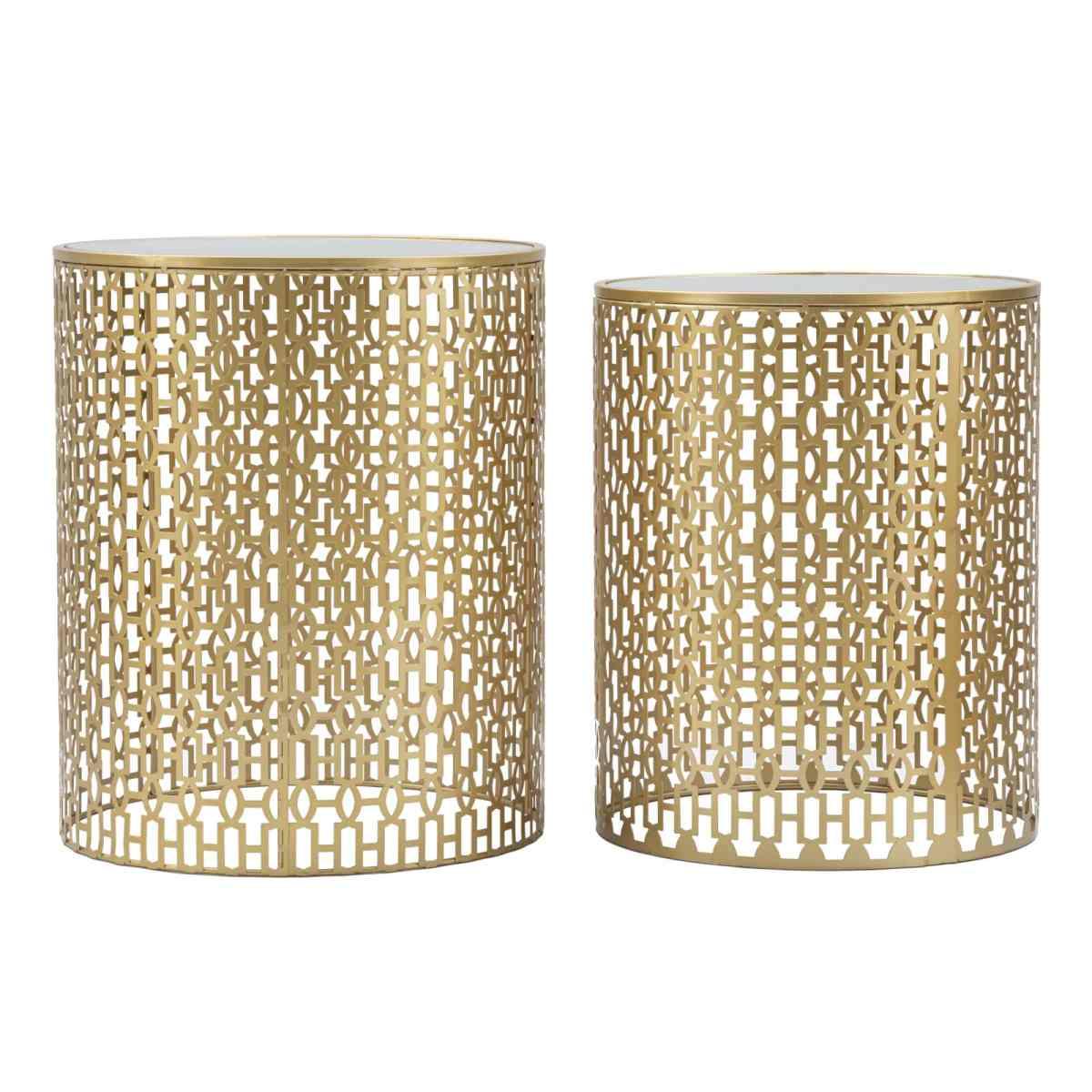 Tavolinetti Coppia Oblin cm.Ø41x50-37,5x47 |Mauro Ferretti