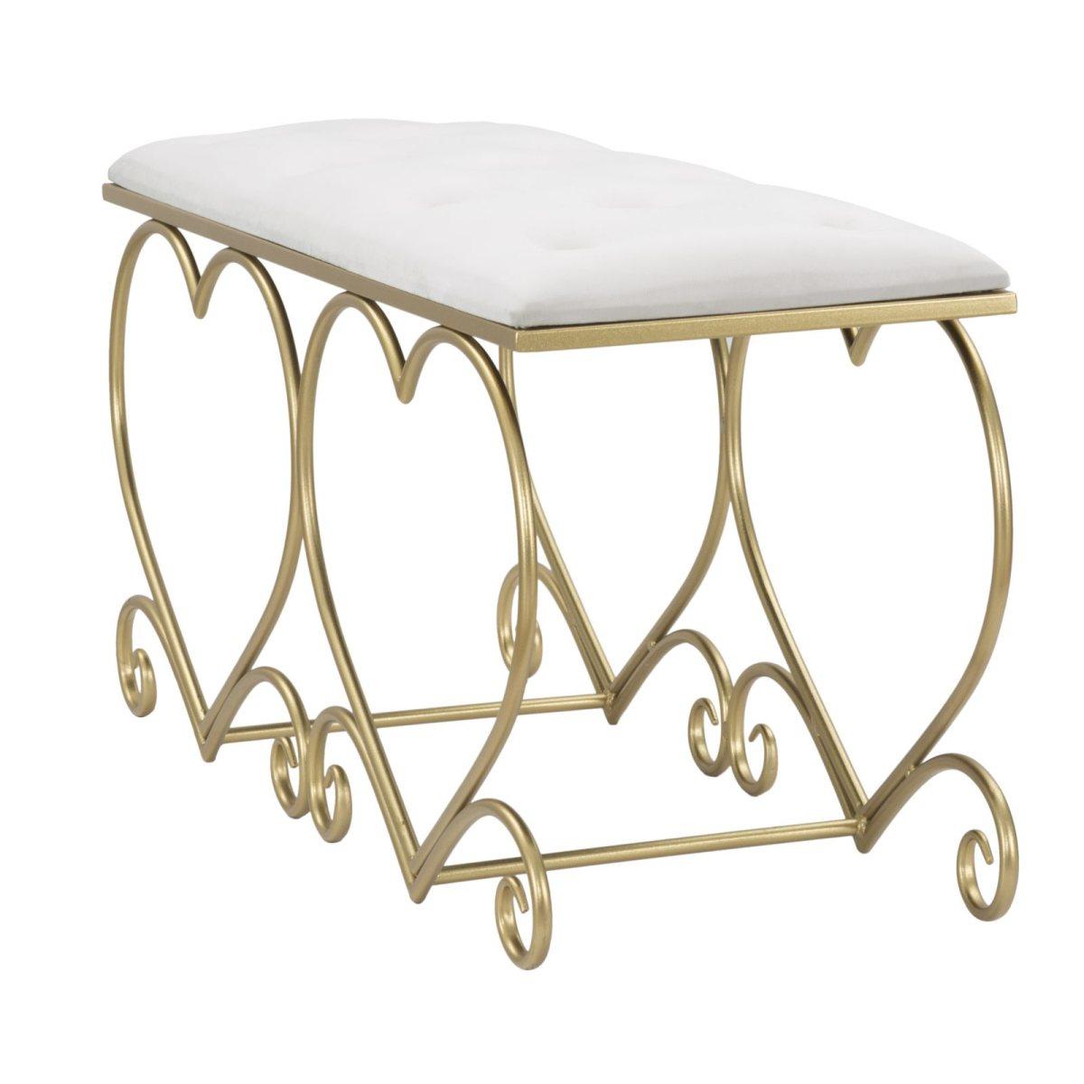 Panca Heart Crema cm.105x37,5x51,5 |Mauro Ferretti