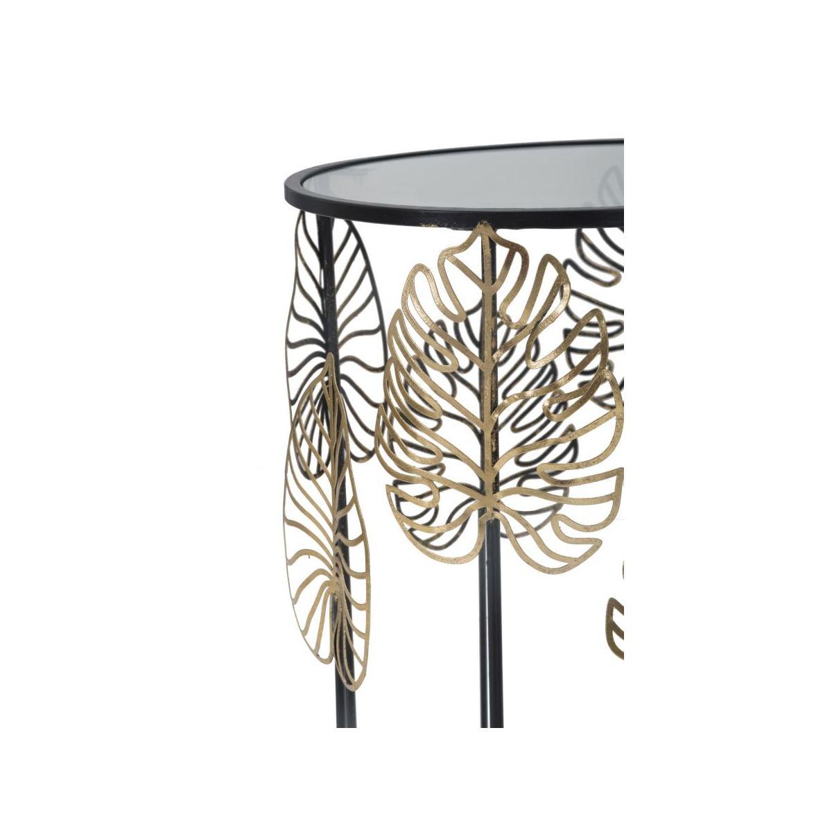 Tavolinetti Foglie Glam Coppia cm.Ø38x55-33x50 |Mauro Ferretti