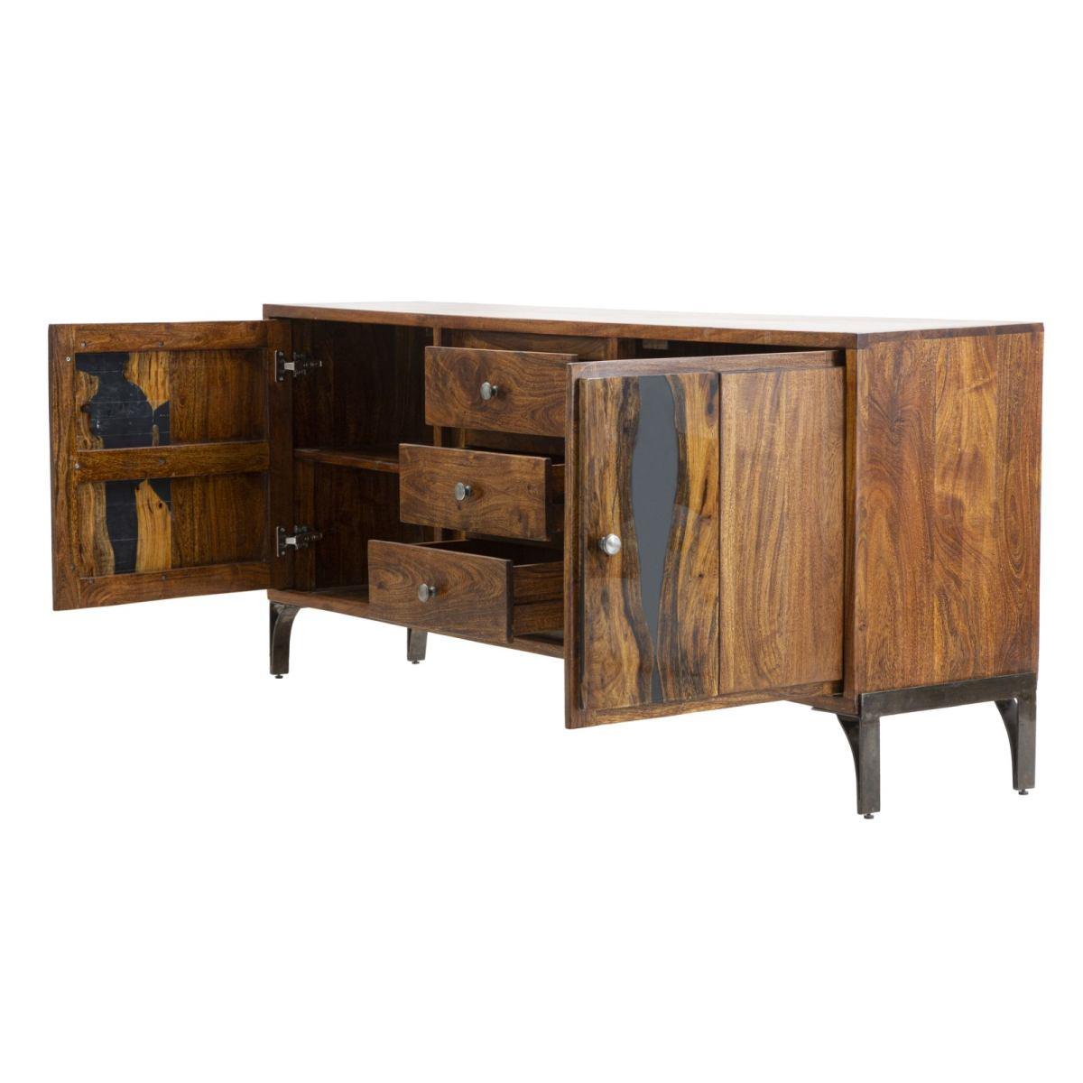 Mobile Mustang cm.175x40x75 Legno Di Acacia Nilotica
