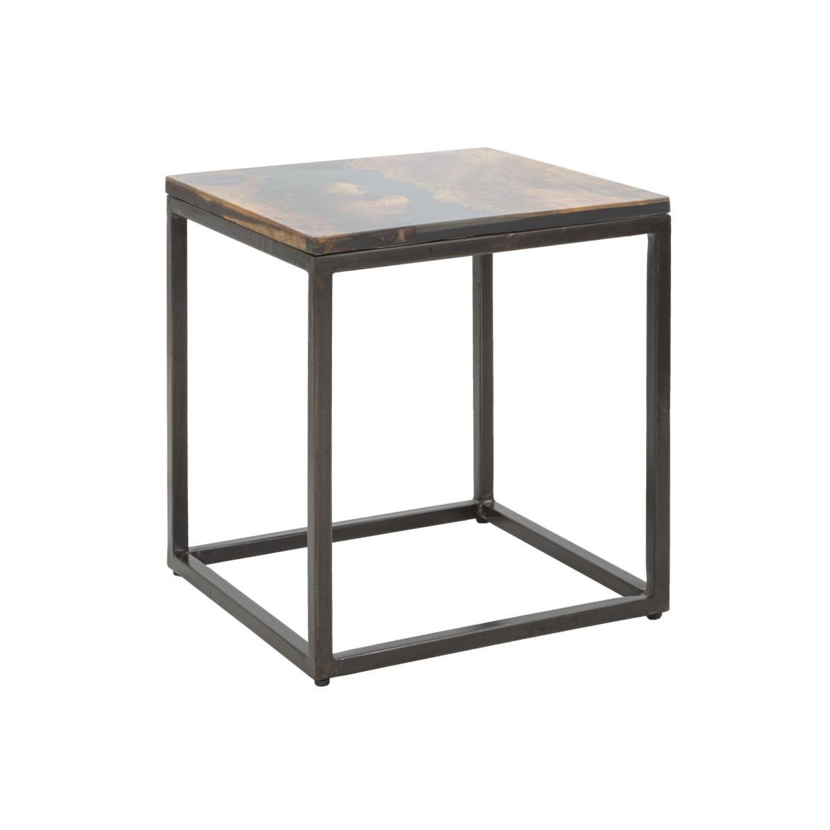 Tavolo Da Caffe' Mustang Quadrato cm.40x40x45 Legno Di Acacia Nilotica |Mauro Ferretti