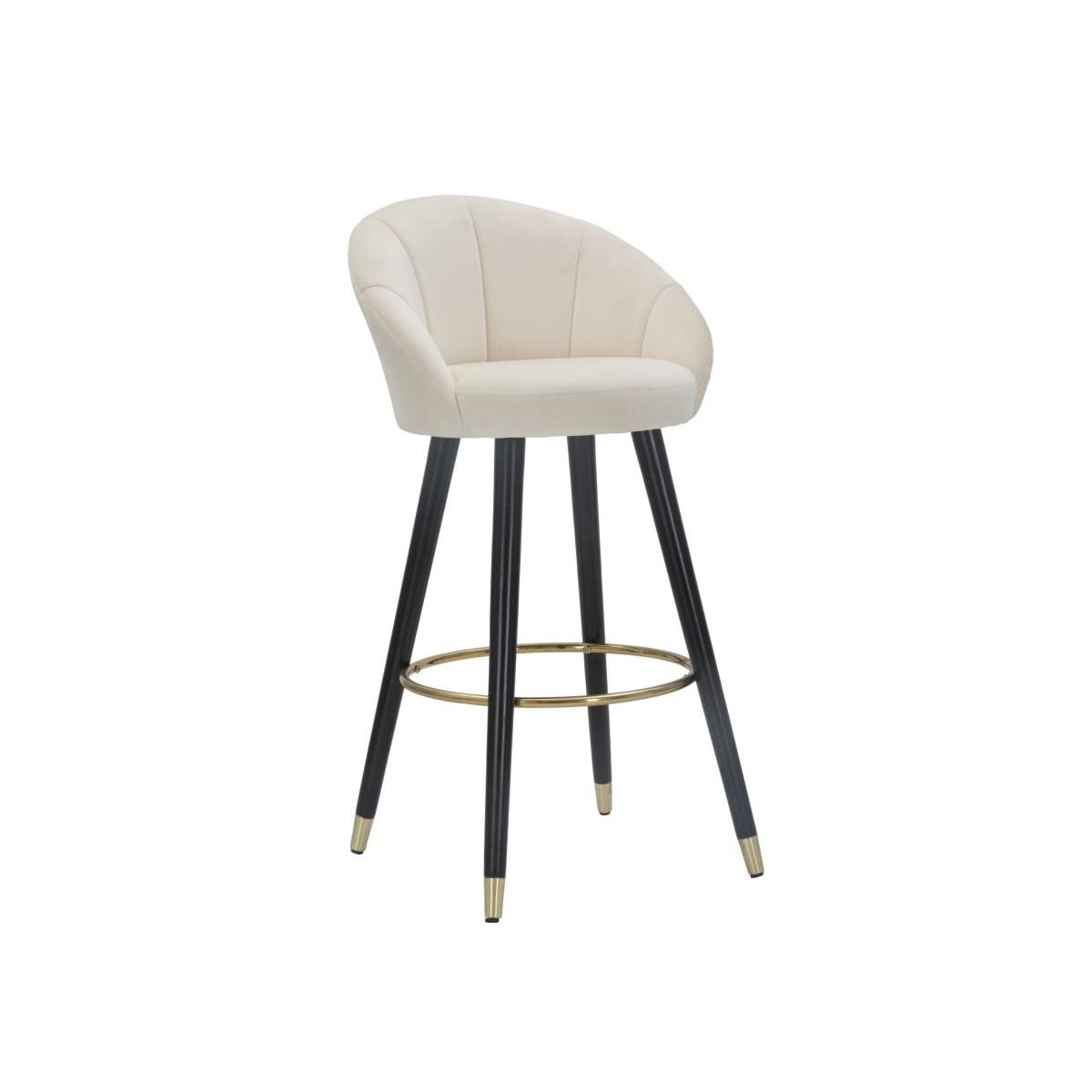 Sgabello Bar Prague Crema cm.55x56x104 Altezza Seduta 80Cm |Mauro Ferretti