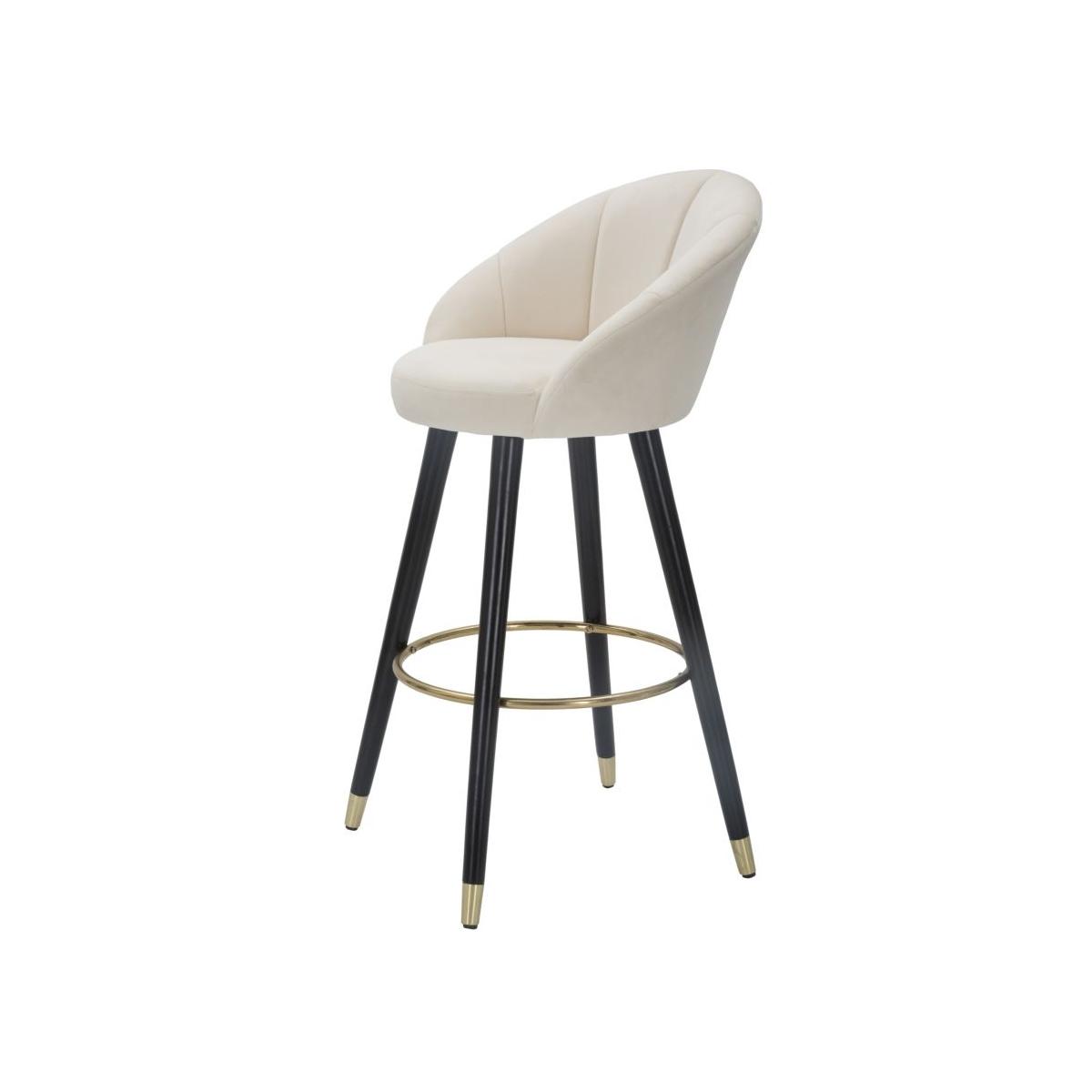 Sgabello Bar Prague Crema cm.55x56x104 Altezza Seduta 80Cm |Mauro Ferretti