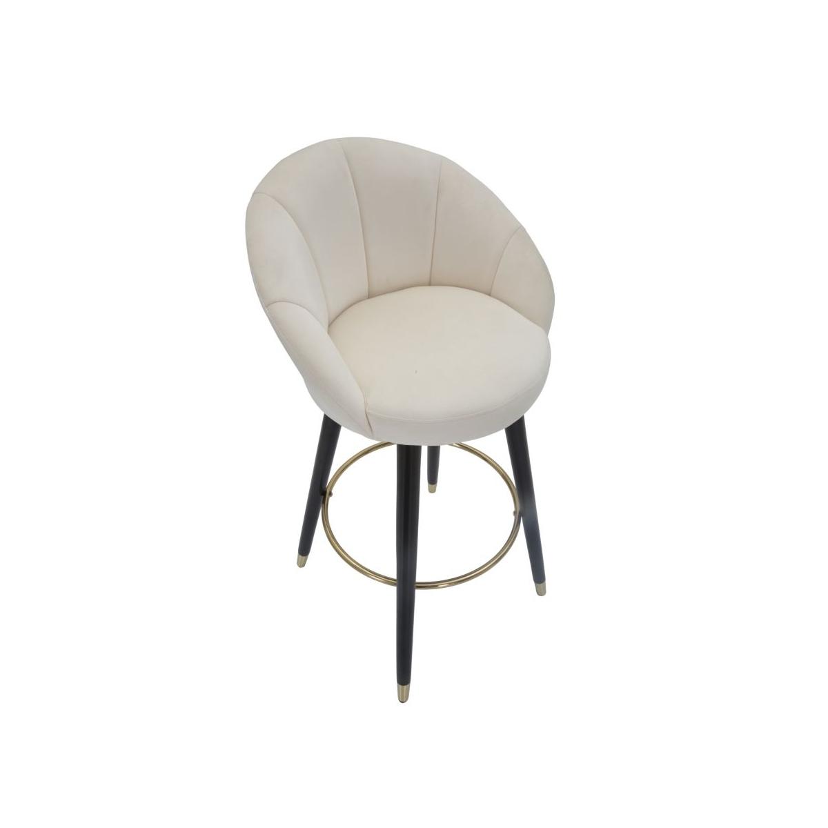 Sgabello Bar Prague Crema cm.55x56x104 Altezza Seduta 80Cm |Mauro Ferretti