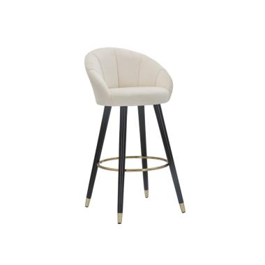 Sgabello Bar Prague Crema cm.55x56x104 Altezza Seduta 80Cm |Mauro Ferretti