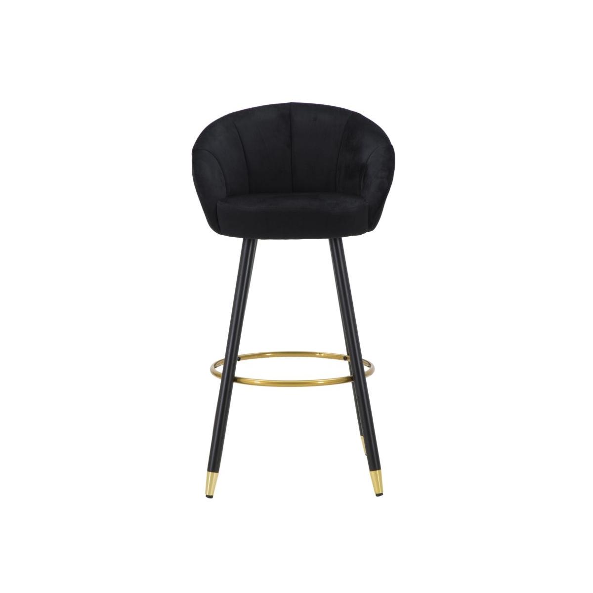 Sgabello Bar Prague Nero cm.55x56x104 Altezza Seduta 80Cm |Mauro Ferretti