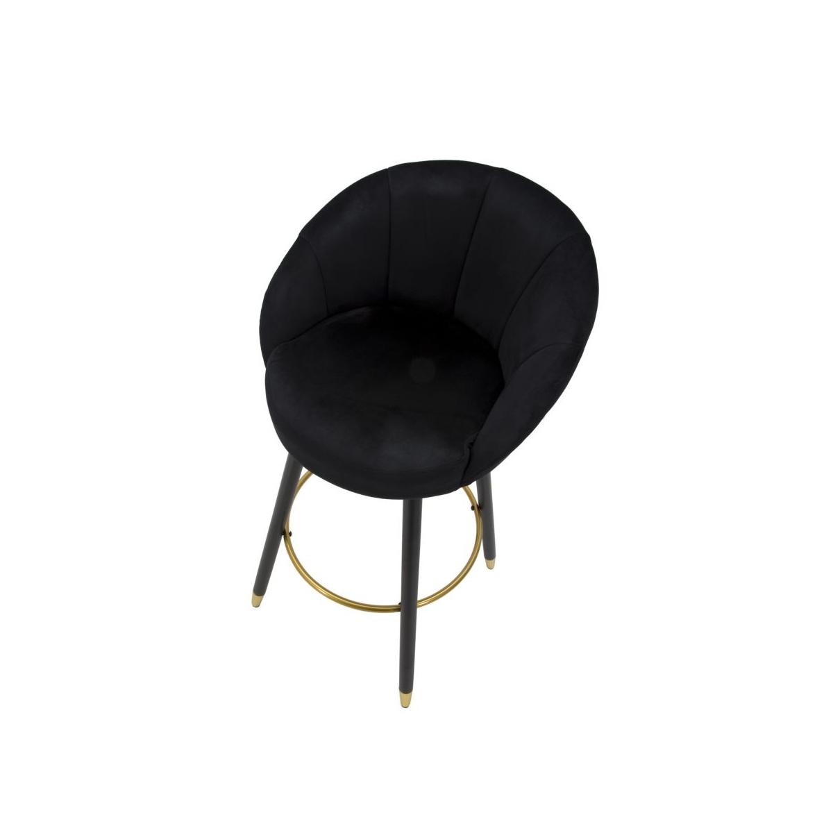 Sgabello Bar Prague Nero cm.55x56x104 Altezza Seduta 80Cm |Mauro Ferretti