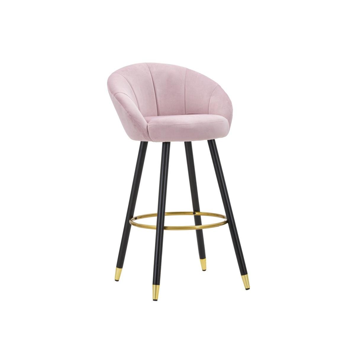 Sgabello Bar Prague Rosa cm.55x56x104 Altezza Seduta 80Cm |Mauro Ferretti