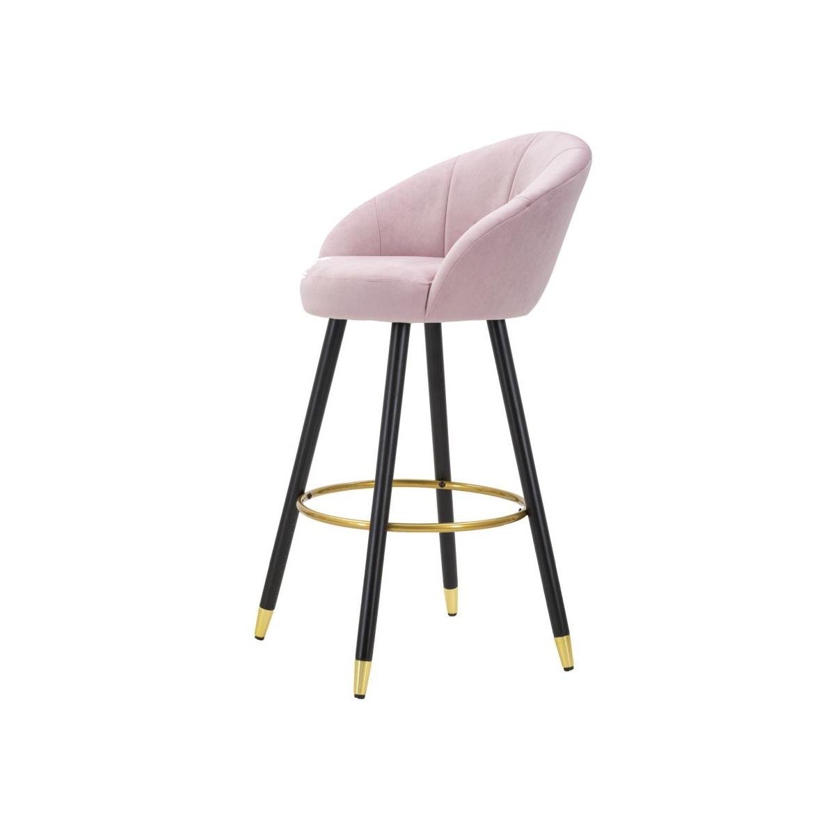 Sgabello Bar Prague Rosa cm.55x56x104 Altezza Seduta 80Cm |Mauro Ferretti