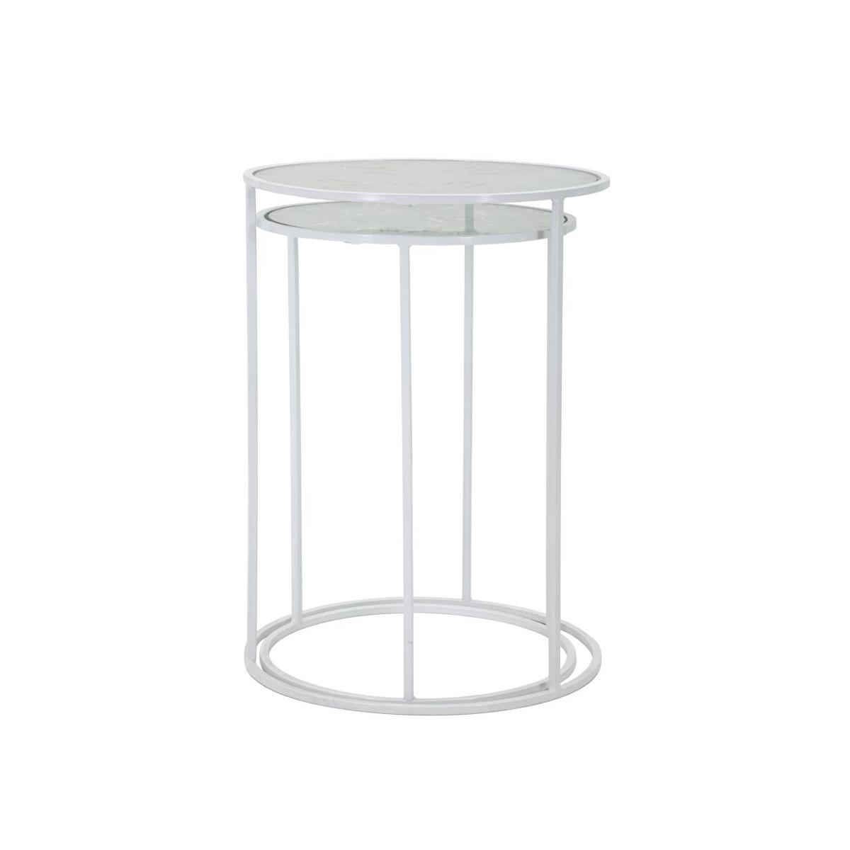 Tavolinetti White Harts Coppia cm.Ø43x60-38x55 |Mauro Ferretti