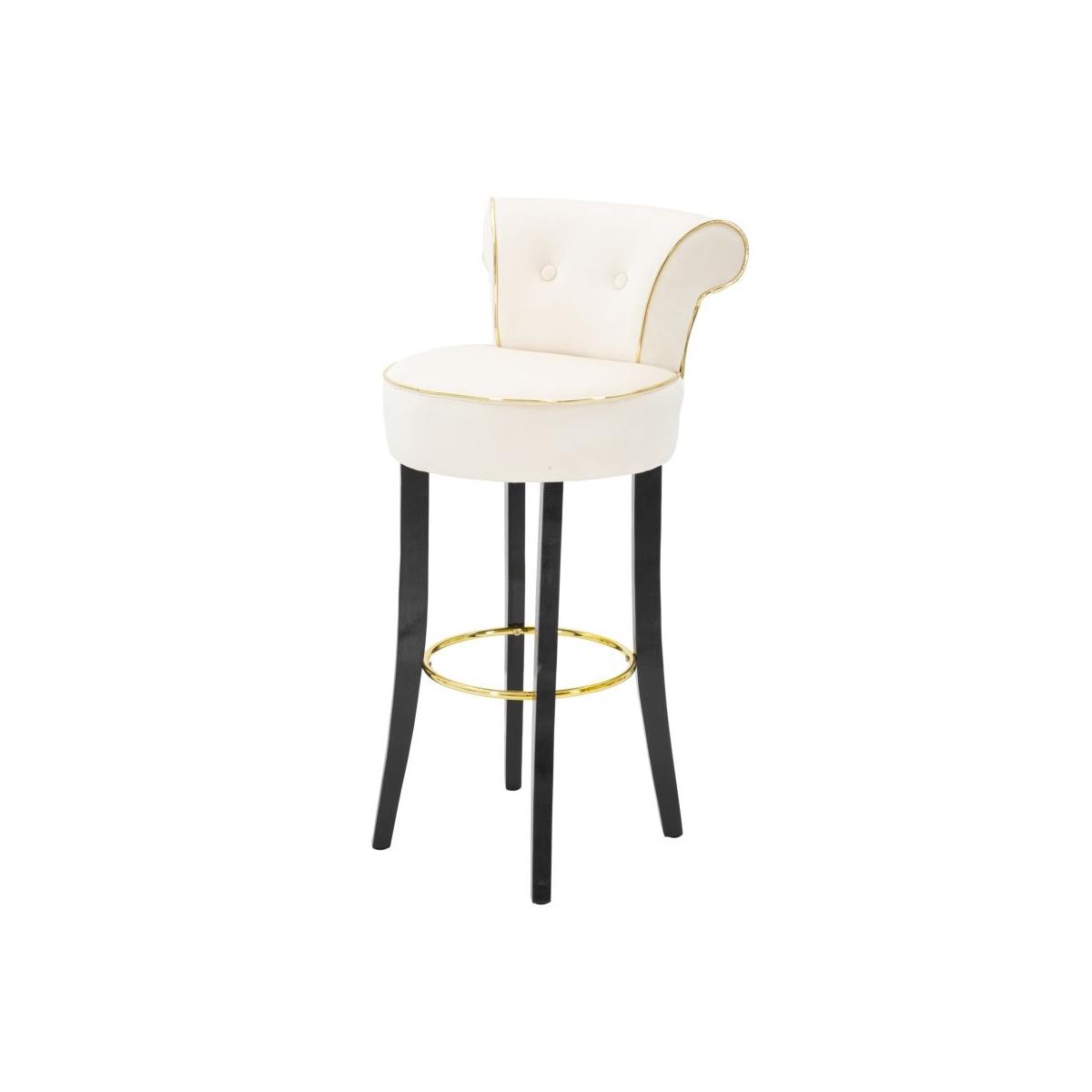 Sgabello Bar Luxy Crema cm.46x48x96 Altezza Seduta 75Cm |Mauro Ferretti