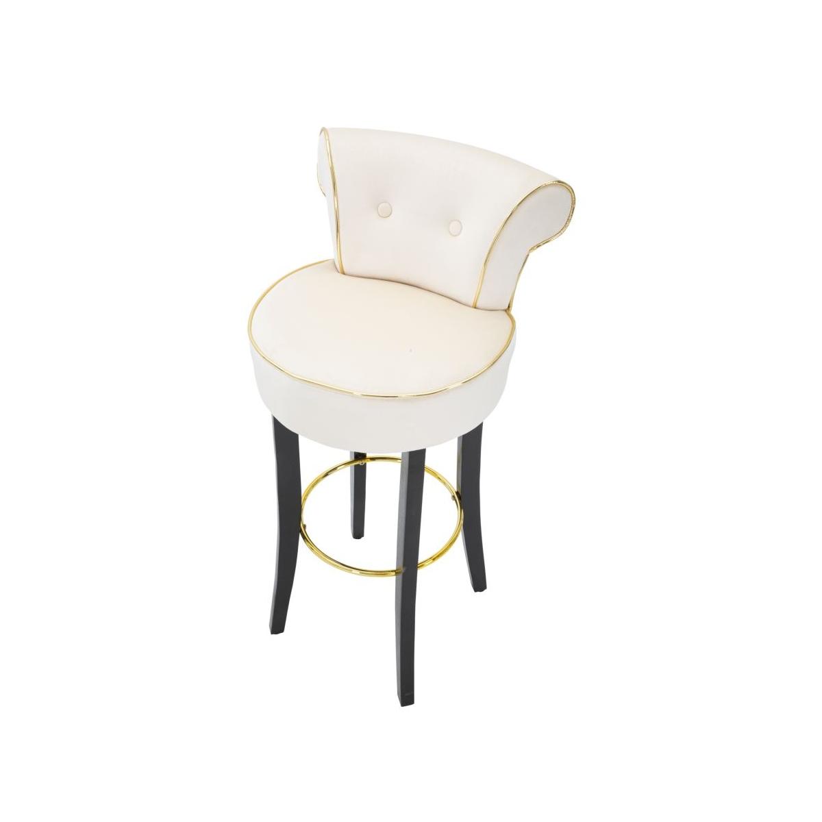 Sgabello Bar Luxy Crema cm.46x48x96 Altezza Seduta 75Cm |Mauro Ferretti