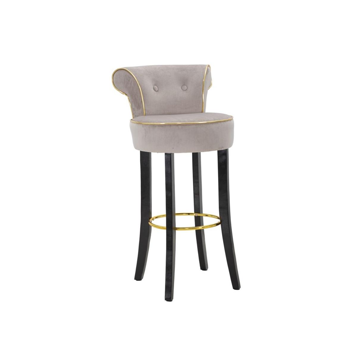 Sgabello Bar Luxy Grigio cm.46x48x96 Altezza Seduta 75Cm |Mauro Ferretti