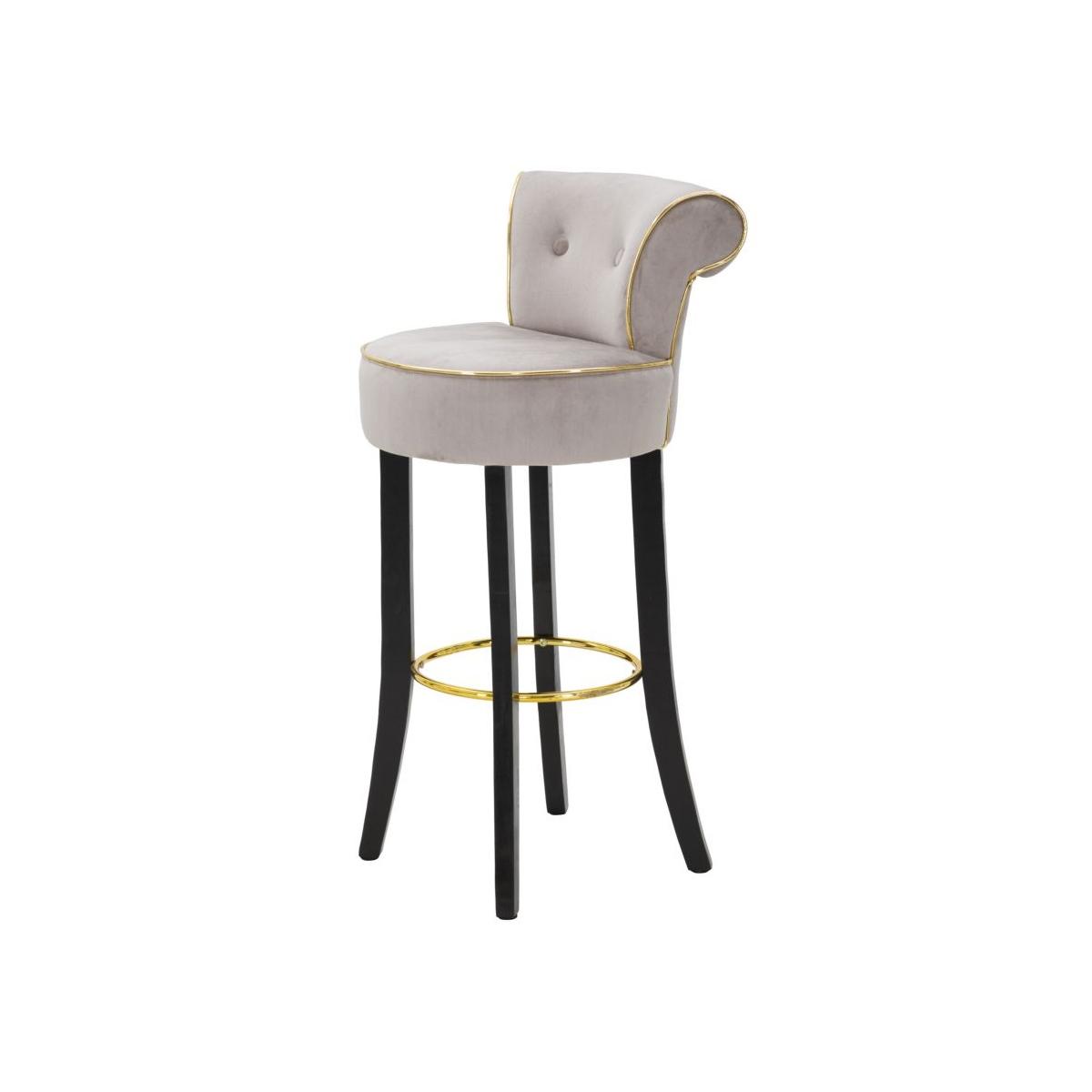 Sgabello Bar Luxy Grigio cm.46x48x96 Altezza Seduta 75Cm |Mauro Ferretti