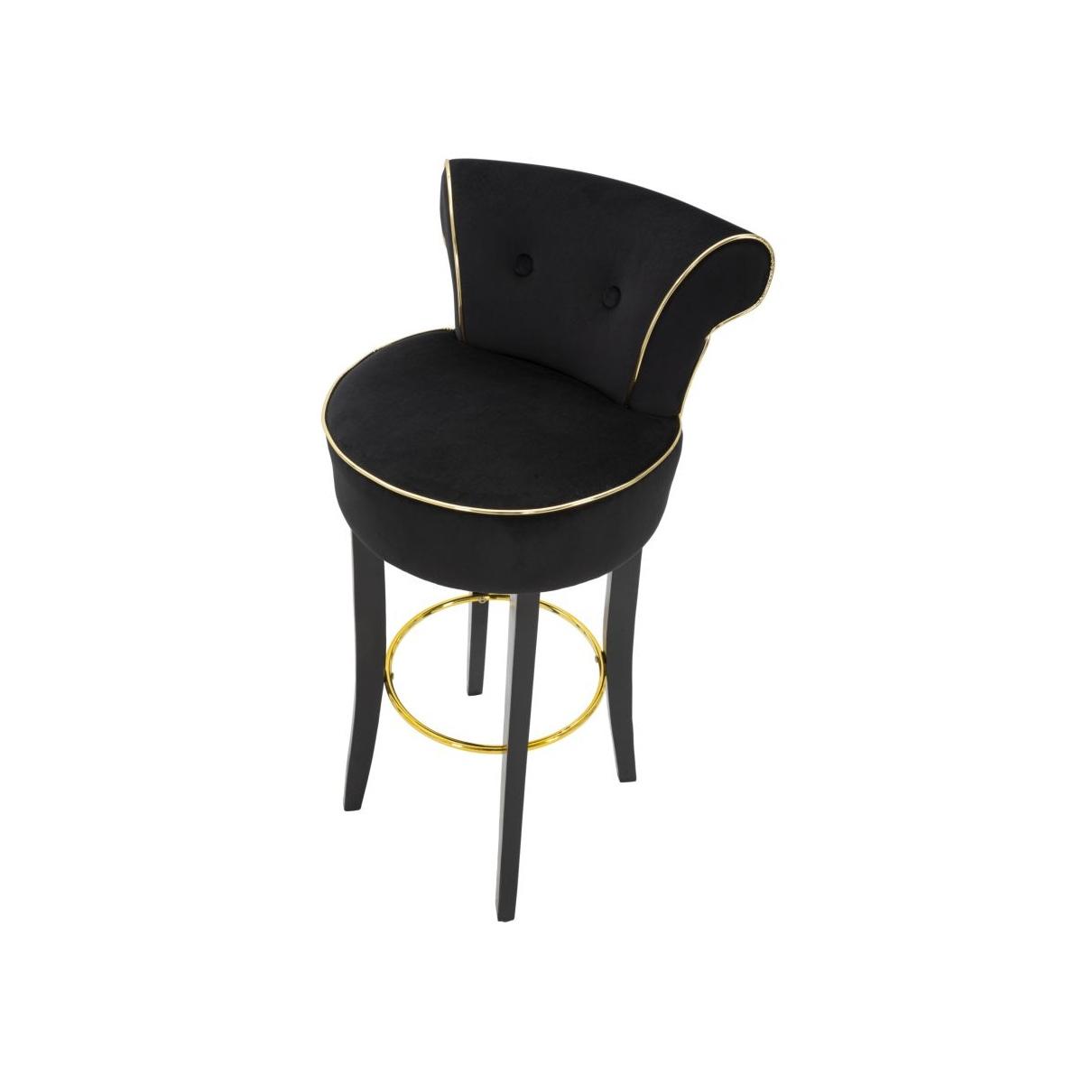 Sgabello Bar Luxy Nero cm.46x48x96 Altezza Seduta 75Cm |Mauro Ferretti