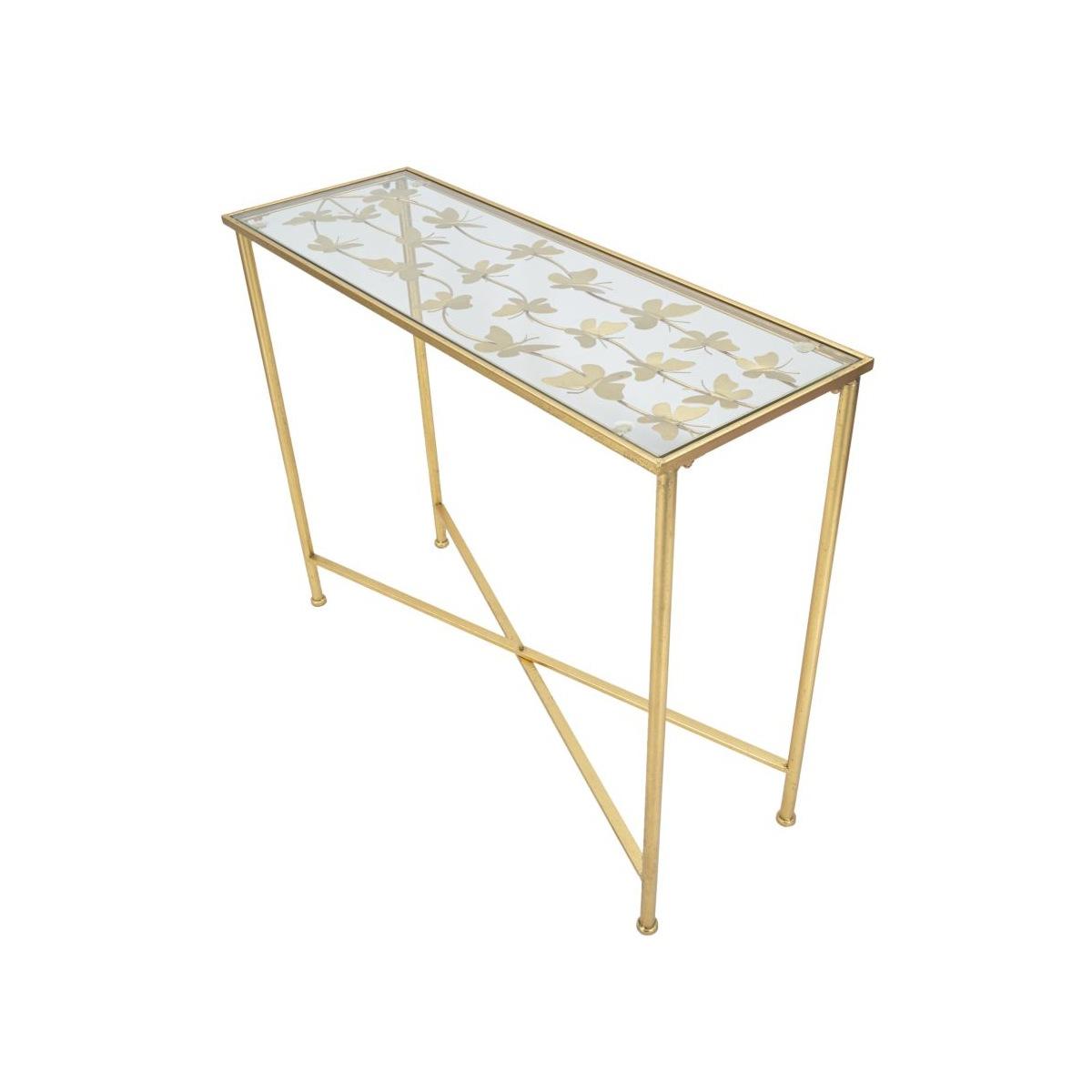 Consolle Butterflies Glass cm.100x35x80 |Mauro Ferretti