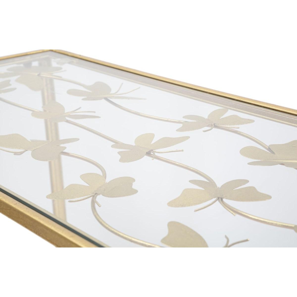 Consolle Butterflies Glass cm.100x35x80 |Mauro Ferretti