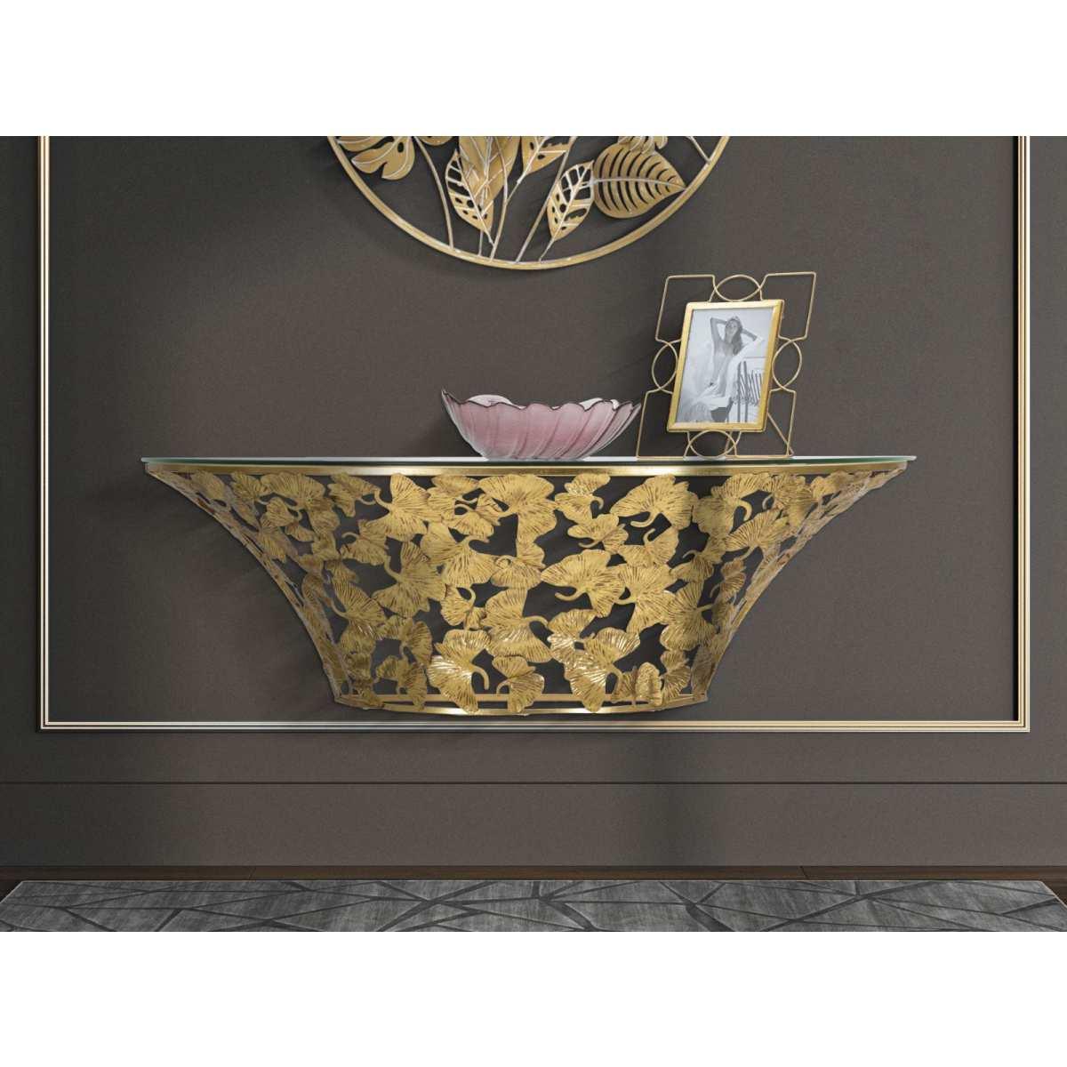 Consolle sospesa foglie 120 x 40,5 x 37,2 cm