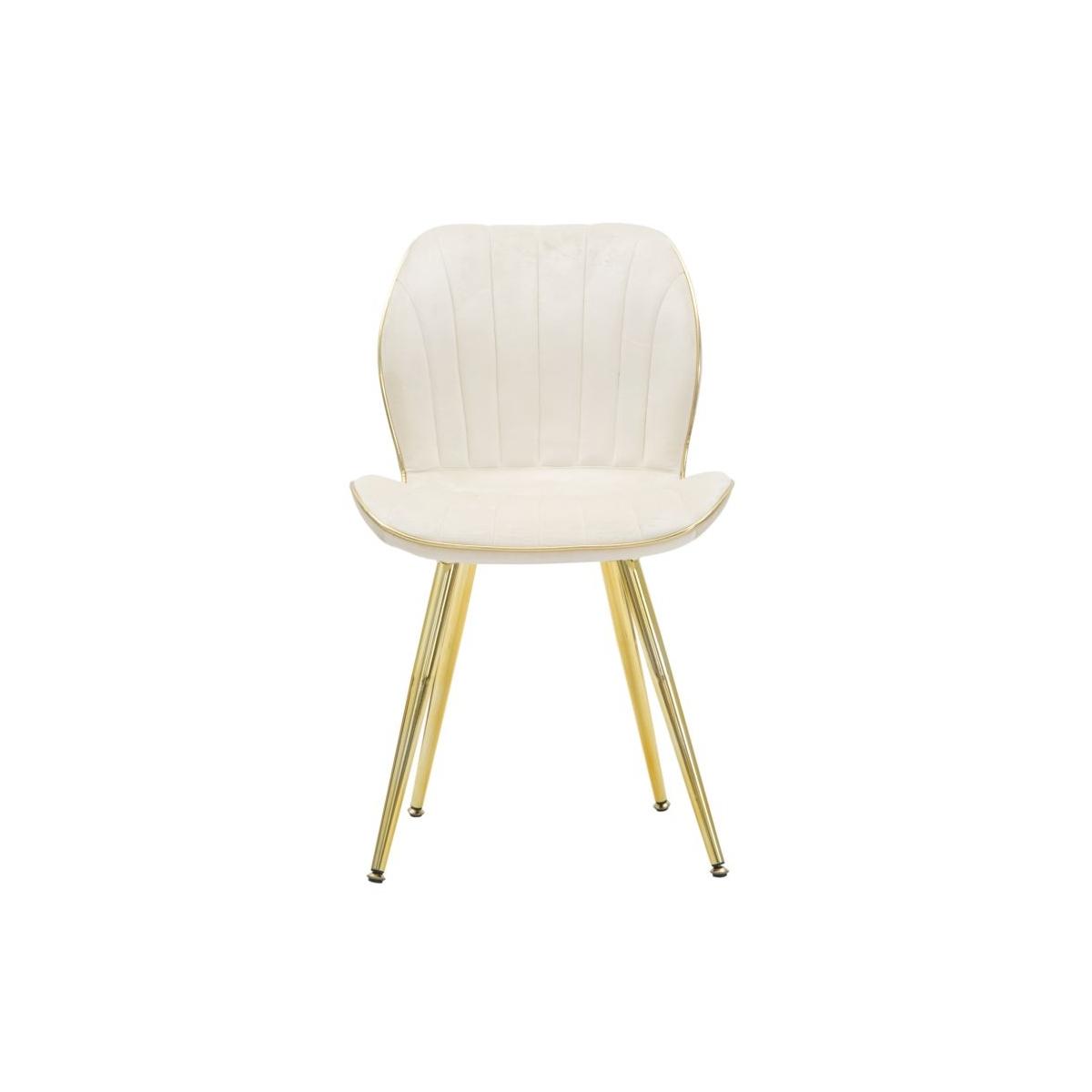 Sedia Paris Space Crema /Gold Set 2 Pz Cm 46x58x77 |Mauro Ferretti