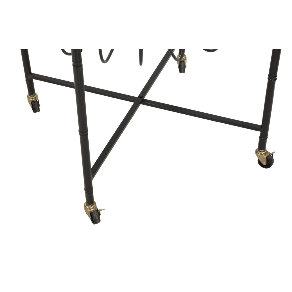 Tavolinetto Cebu Con Vetro E Ruote cm.70,5x65x57 |Mauro Ferretti