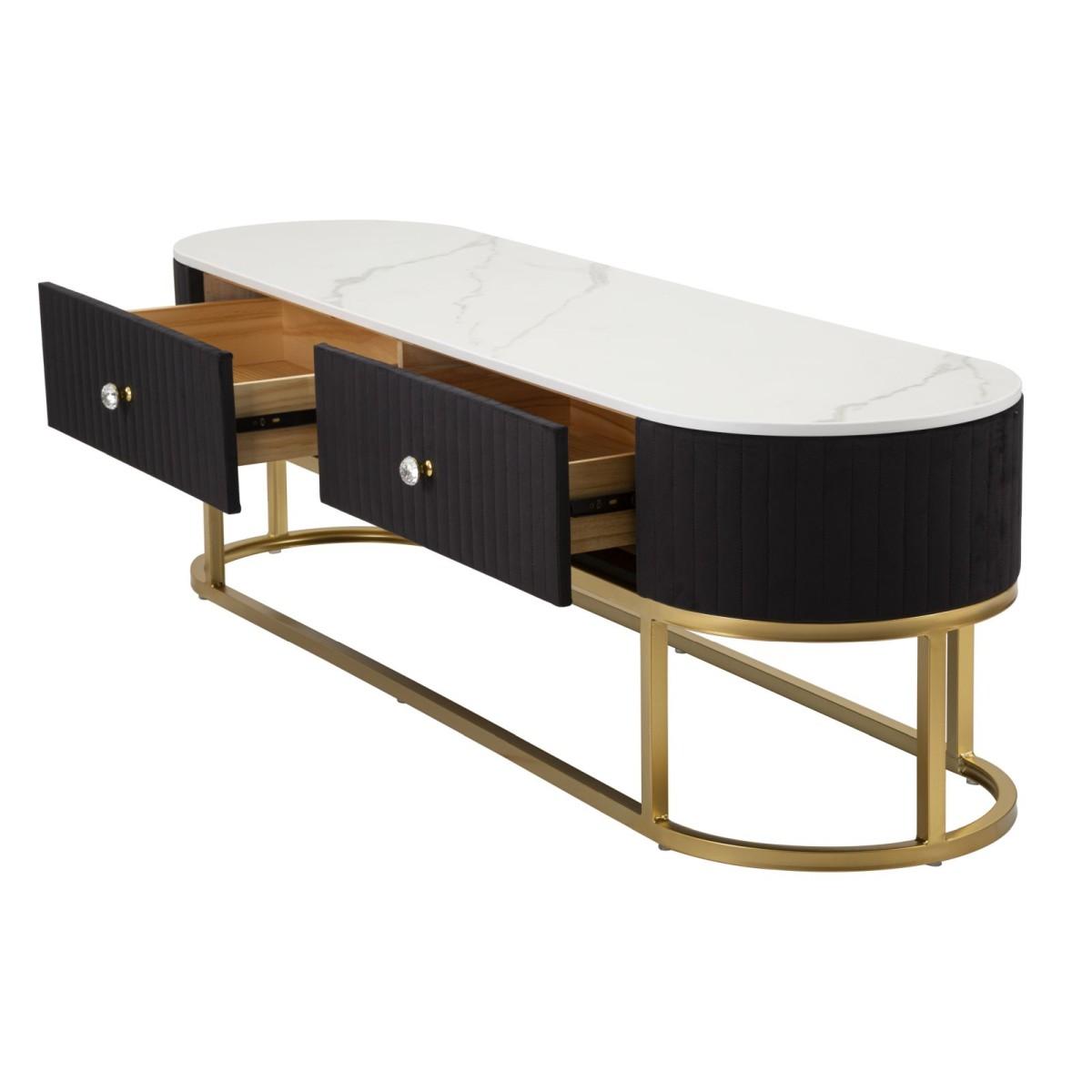 Porta Tv Montpellier Nero cm.150x42x45 |Mauro Ferretti