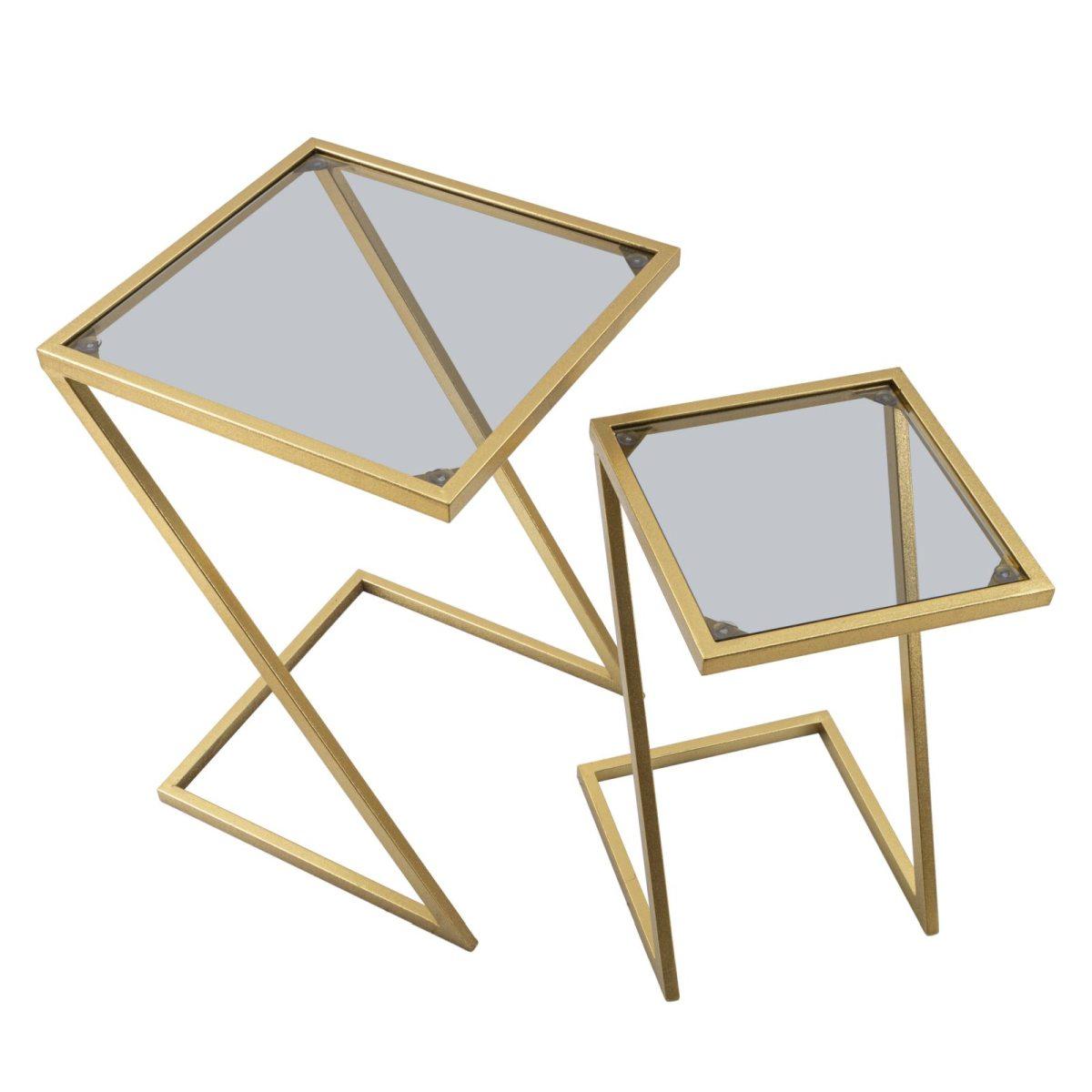 Tavolinetti Z Coppia cm.40x40x60-30x30x50 |Mauro Ferretti