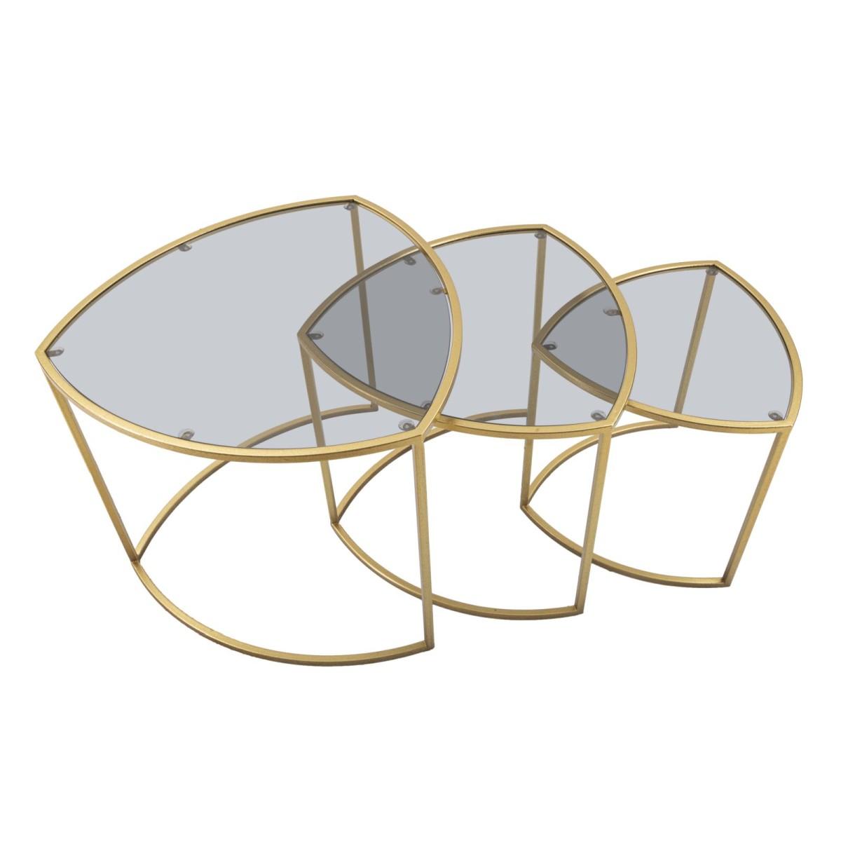Tavolinetti Da Caffe' Triangle Set 3 Pz cm.Ø60x50-50x45-40x40 |Mauro Ferretti
