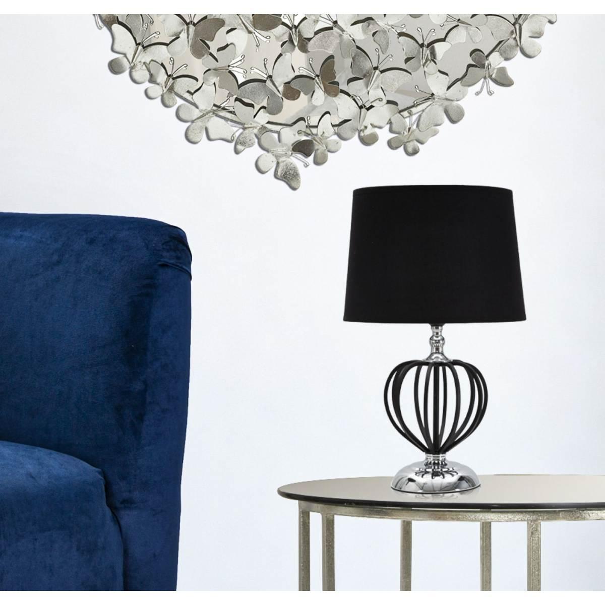 Lampada Da Tavolo Darky Silver cm.Ø28x44,5 |Mauro Ferretti