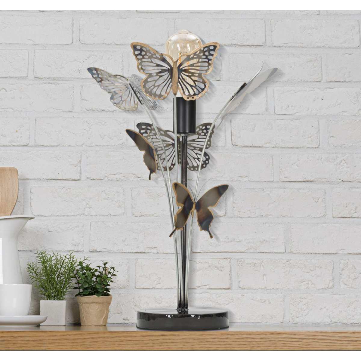 Lampada Da Tavolo Farfalle cm.32x32x47