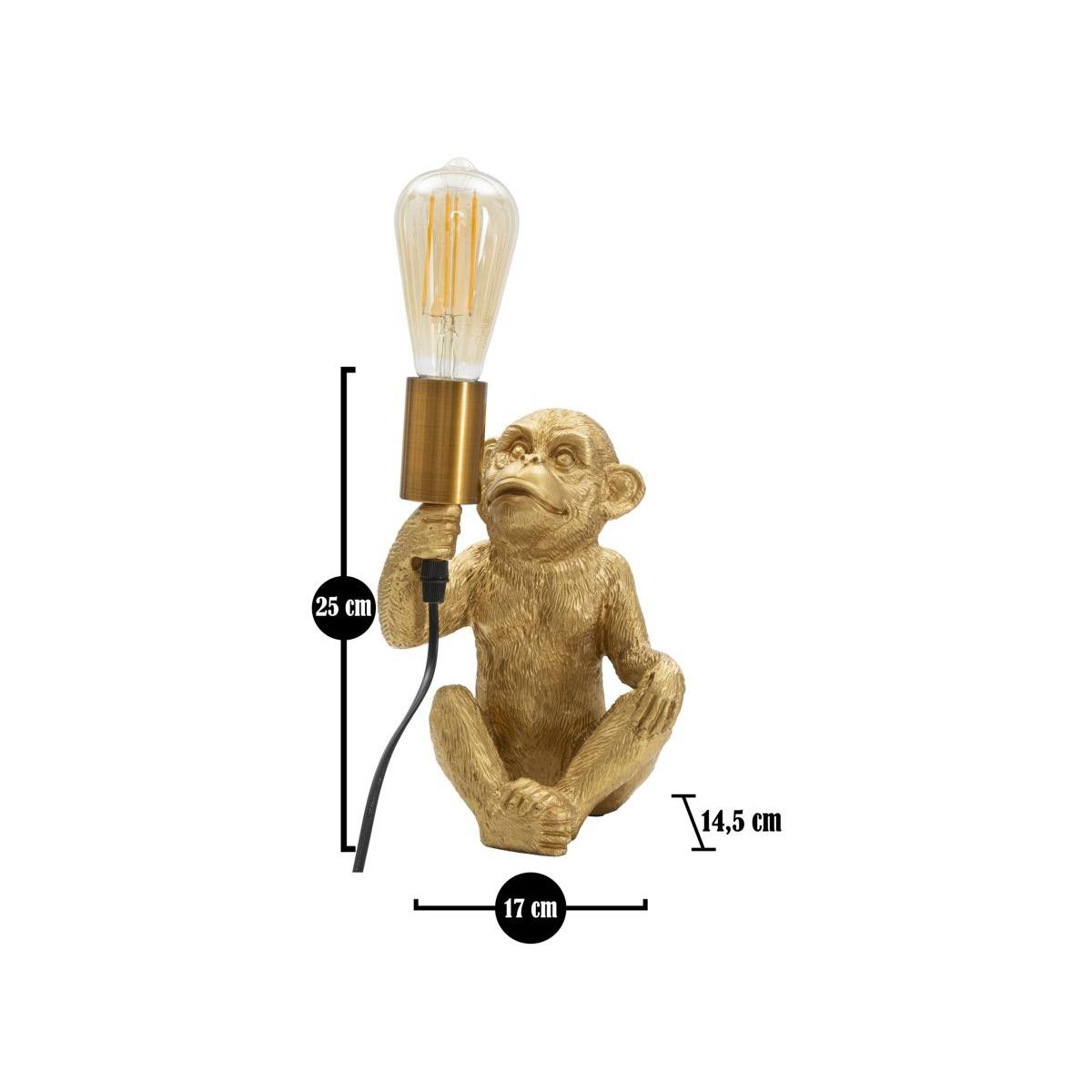 Lampada Da Tavolo Monkey Oro cm.17x14,5x25 |Mauro Ferretti