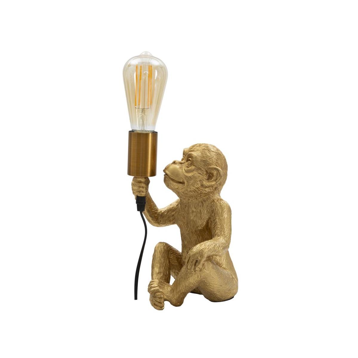 Lampada Da Tavolo Monkey Oro cm.17x14,5x25 |Mauro Ferretti