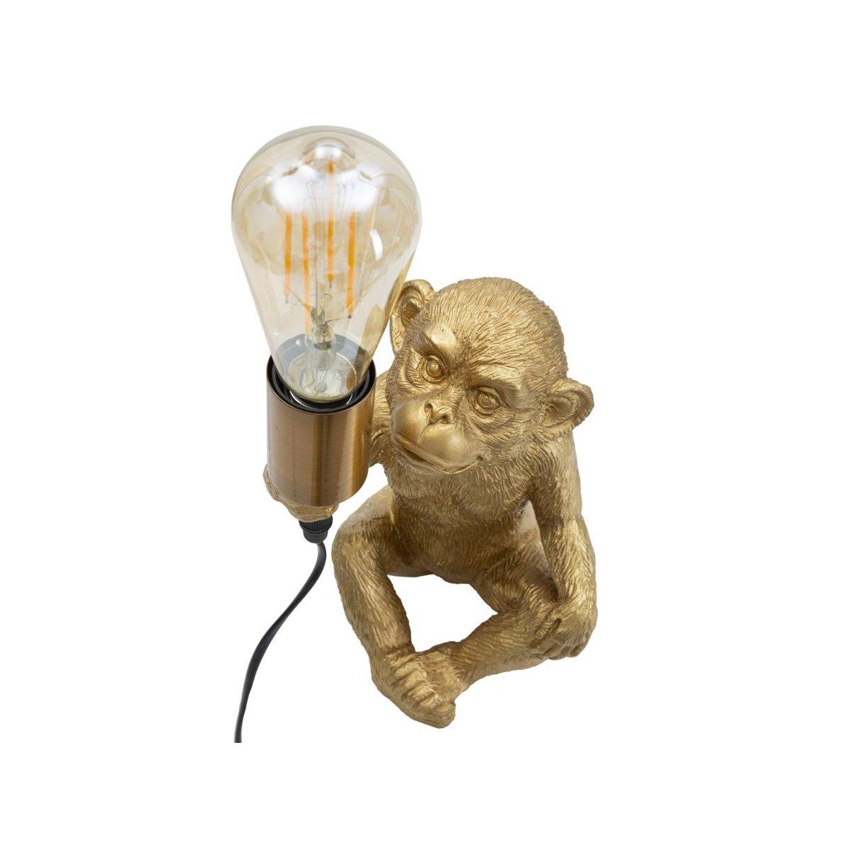 Lampada Da Tavolo Monkey Oro cm.17x14,5x25 |Mauro Ferretti