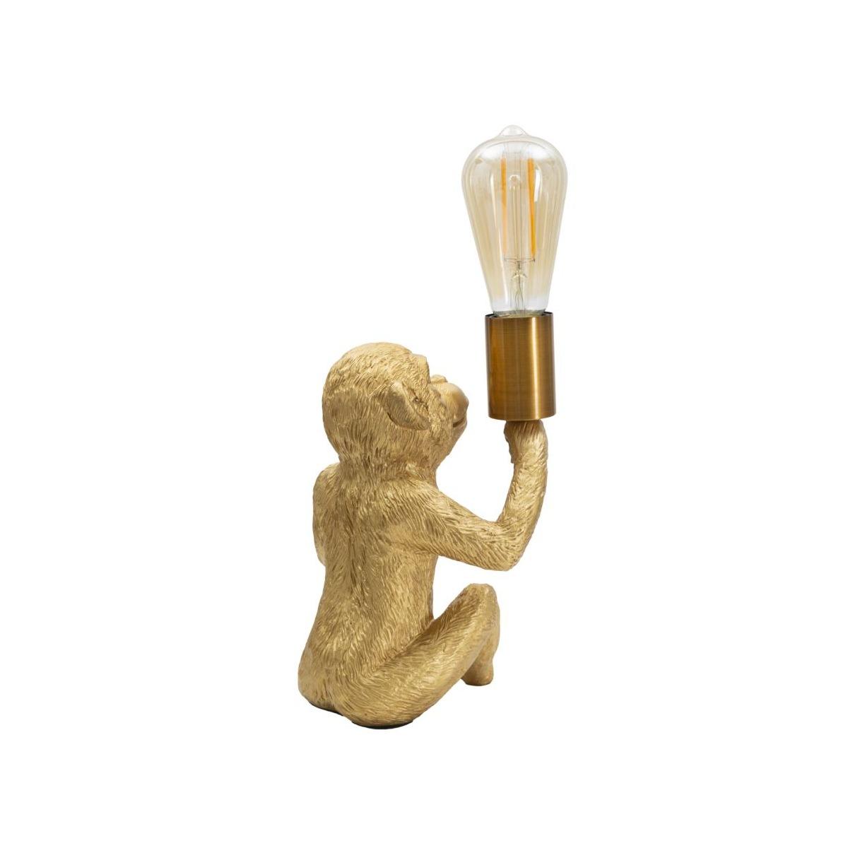 Lampada Da Tavolo Monkey Oro cm.17x14,5x25 |Mauro Ferretti