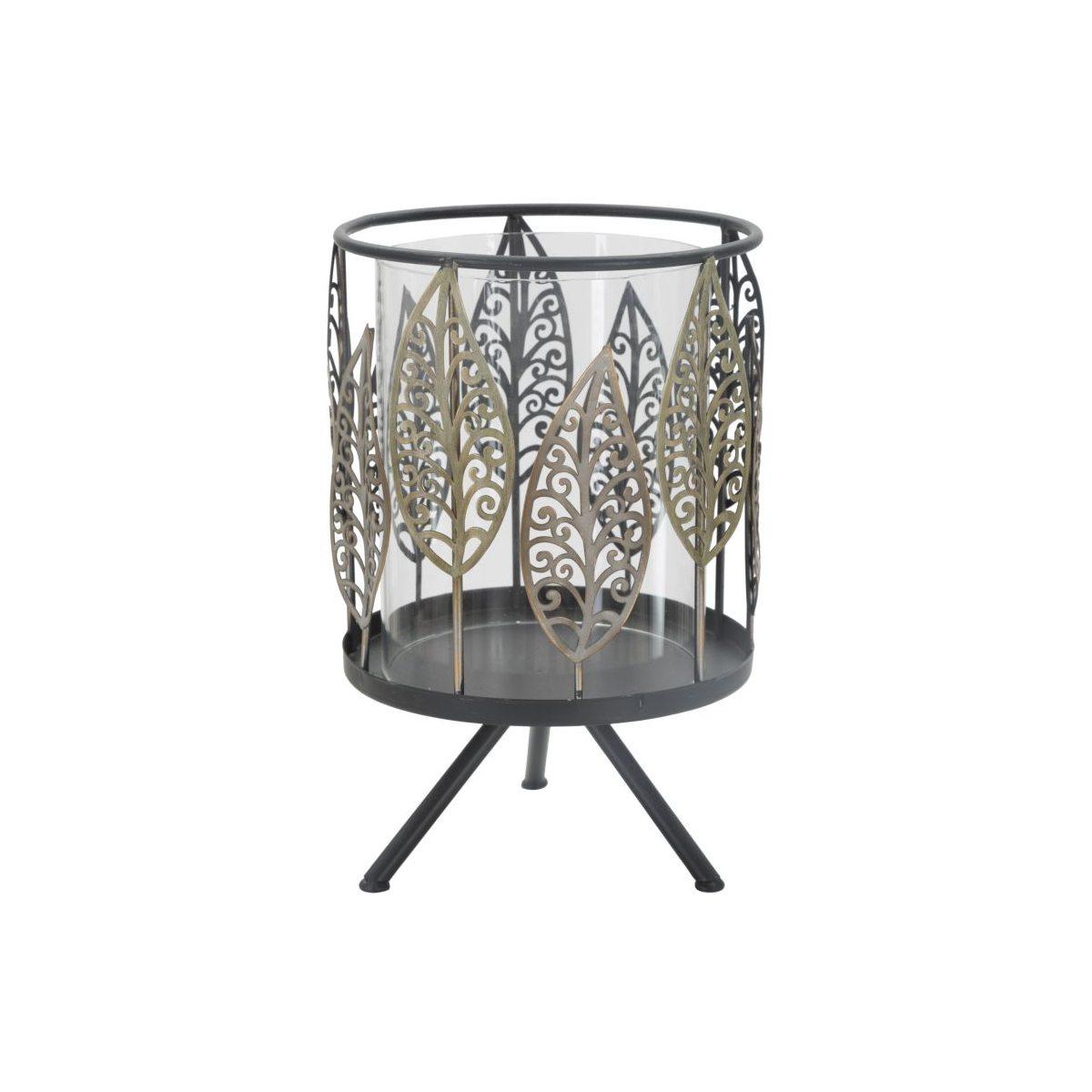 Portacandela Foglie Iron cm.Ø15x24 |Mauro Ferretti