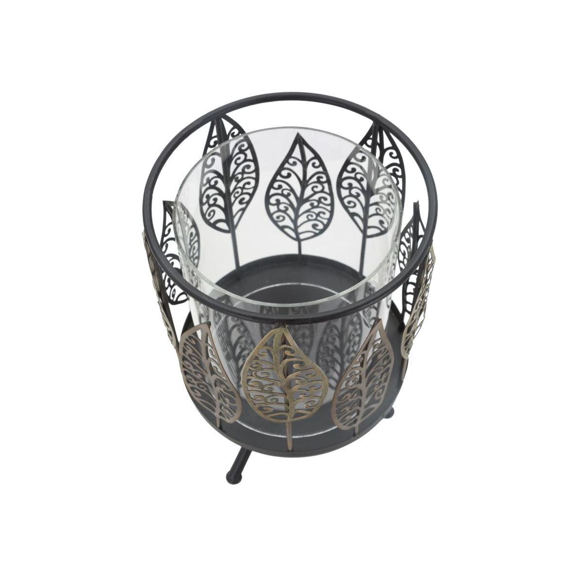 Portacandela Foglie Iron cm.Ø15x24 |Mauro Ferretti