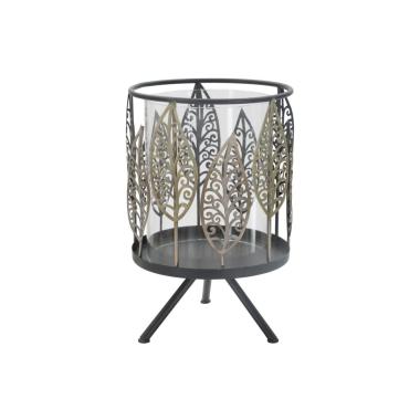 Portacandela Foglie Iron cm.Ø15x24 |Mauro Ferretti
