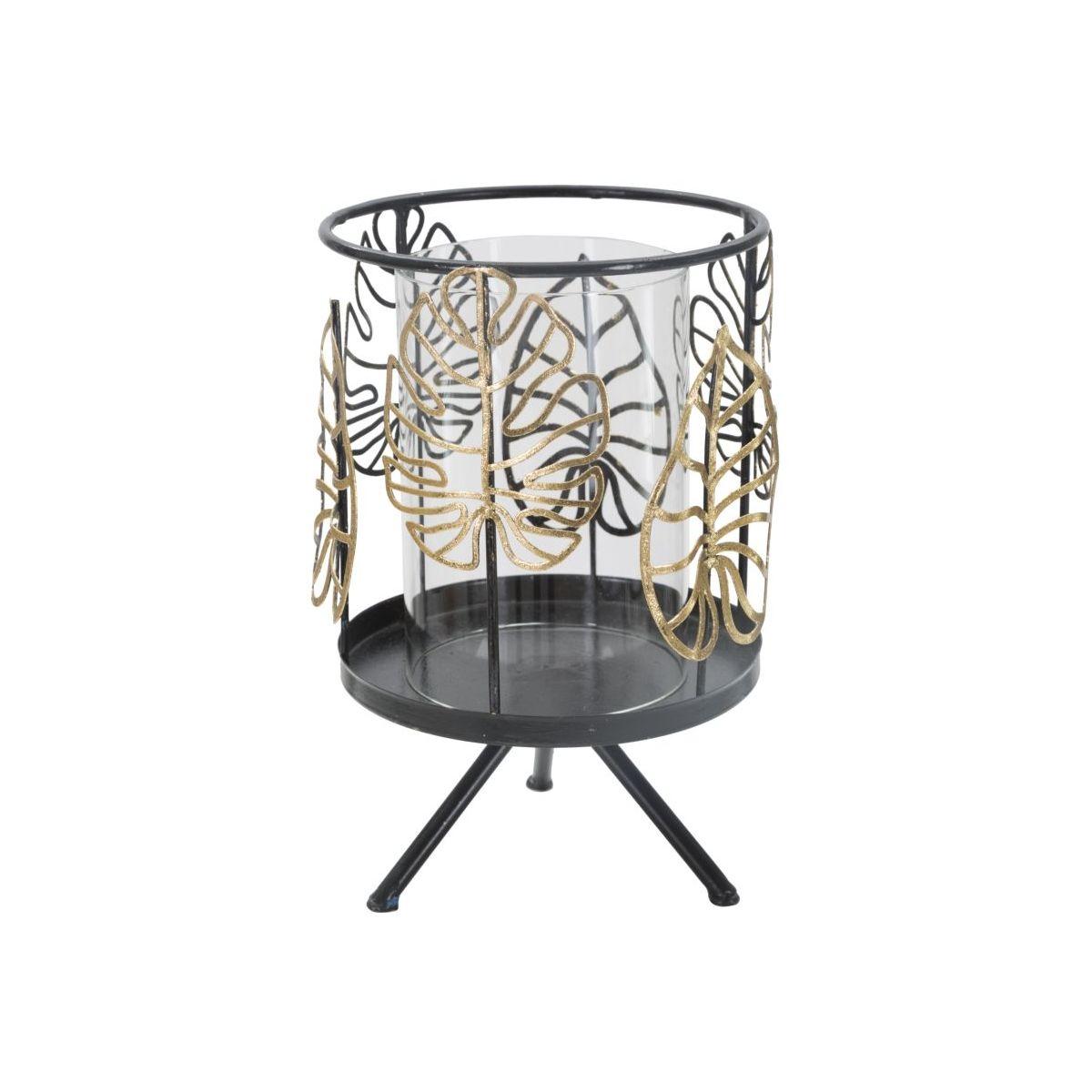 Portacandela Foglie Gold cm.Ø15x23,3 |Mauro Ferretti