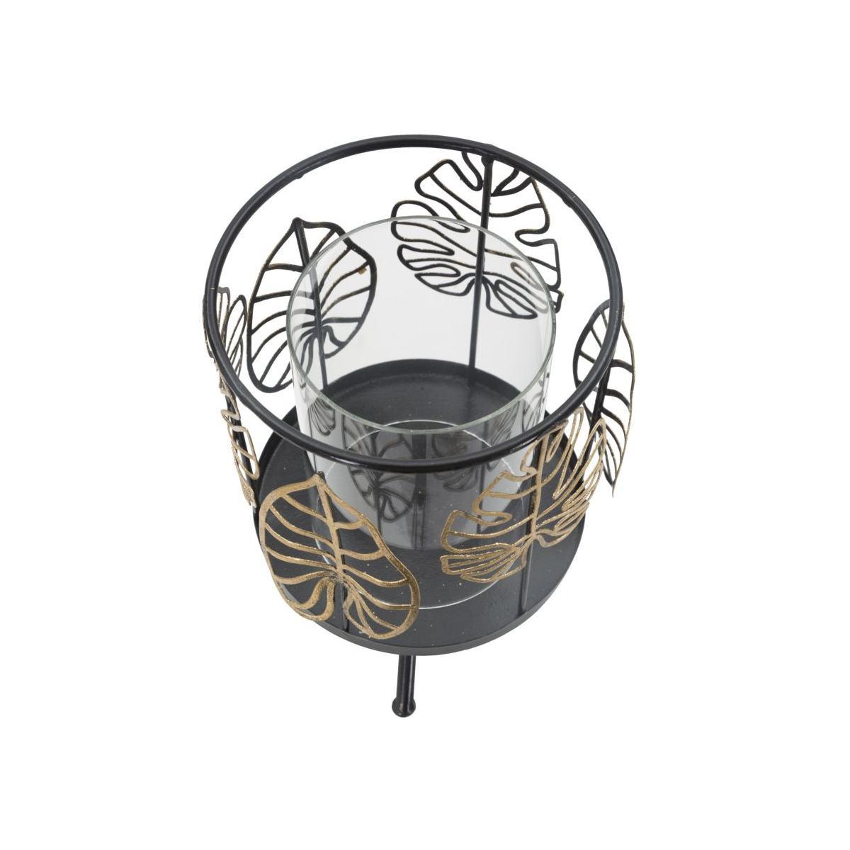 Portacandela Foglie Gold cm.Ø15x23,3 |Mauro Ferretti