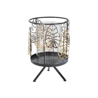 Portacandela Foglie Gold cm.Ø15x23,3 |Mauro Ferretti