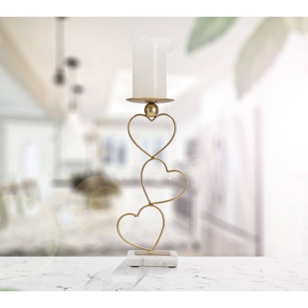 Portacandela Hearts cm.14,5x10x32,5 |Mauro Ferretti