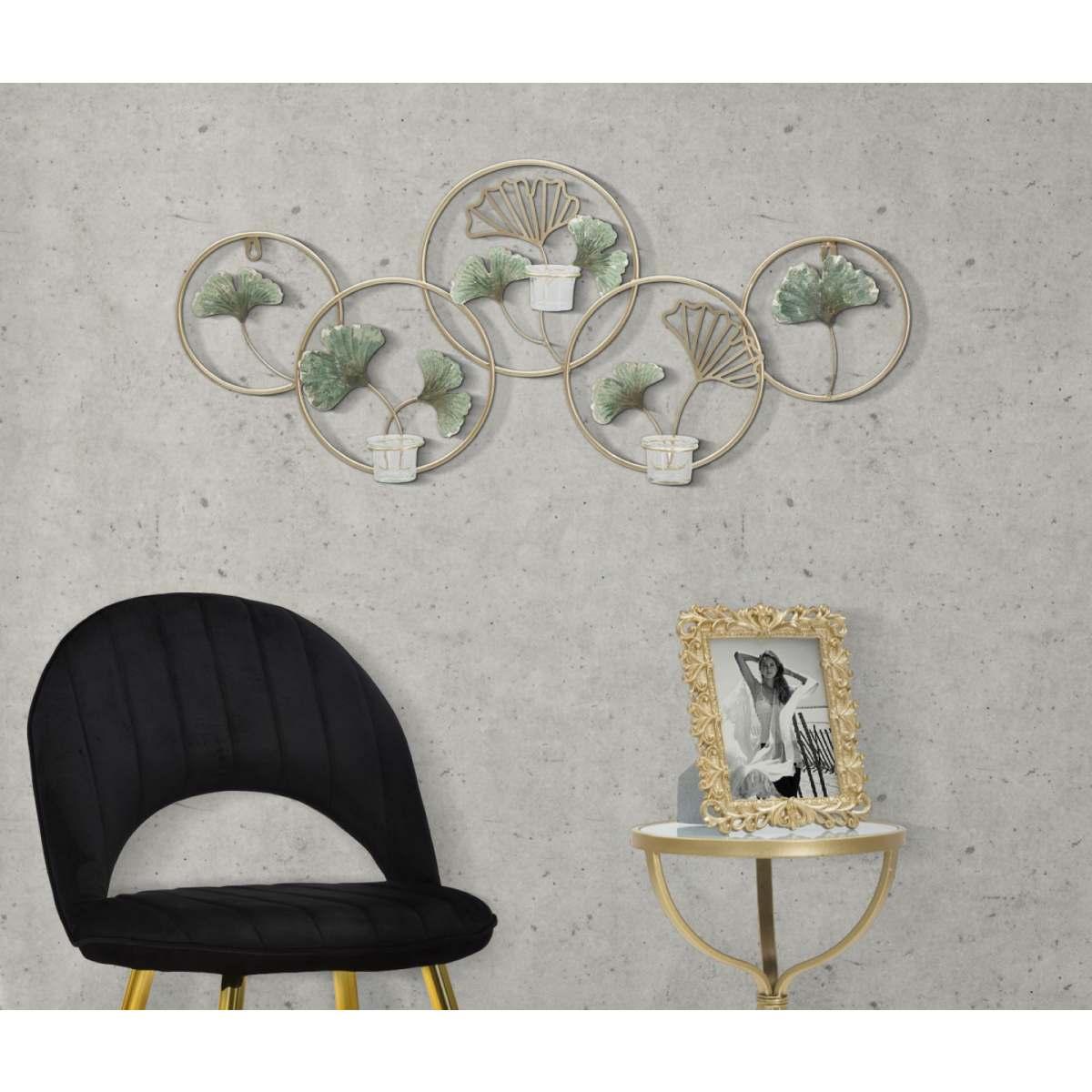 Portacandela Da Muro Greenery cm.80x7,5x35,5 |Mauro Ferretti