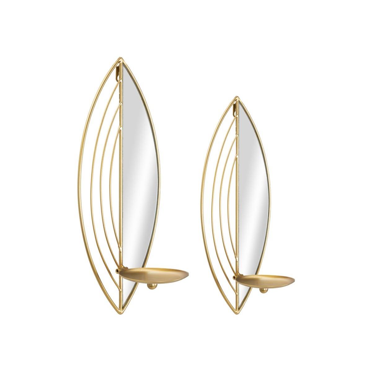 Portacandela Leaf Da Muro Coppia cm.18x13x41-15x13x35 |Mauro Ferretti