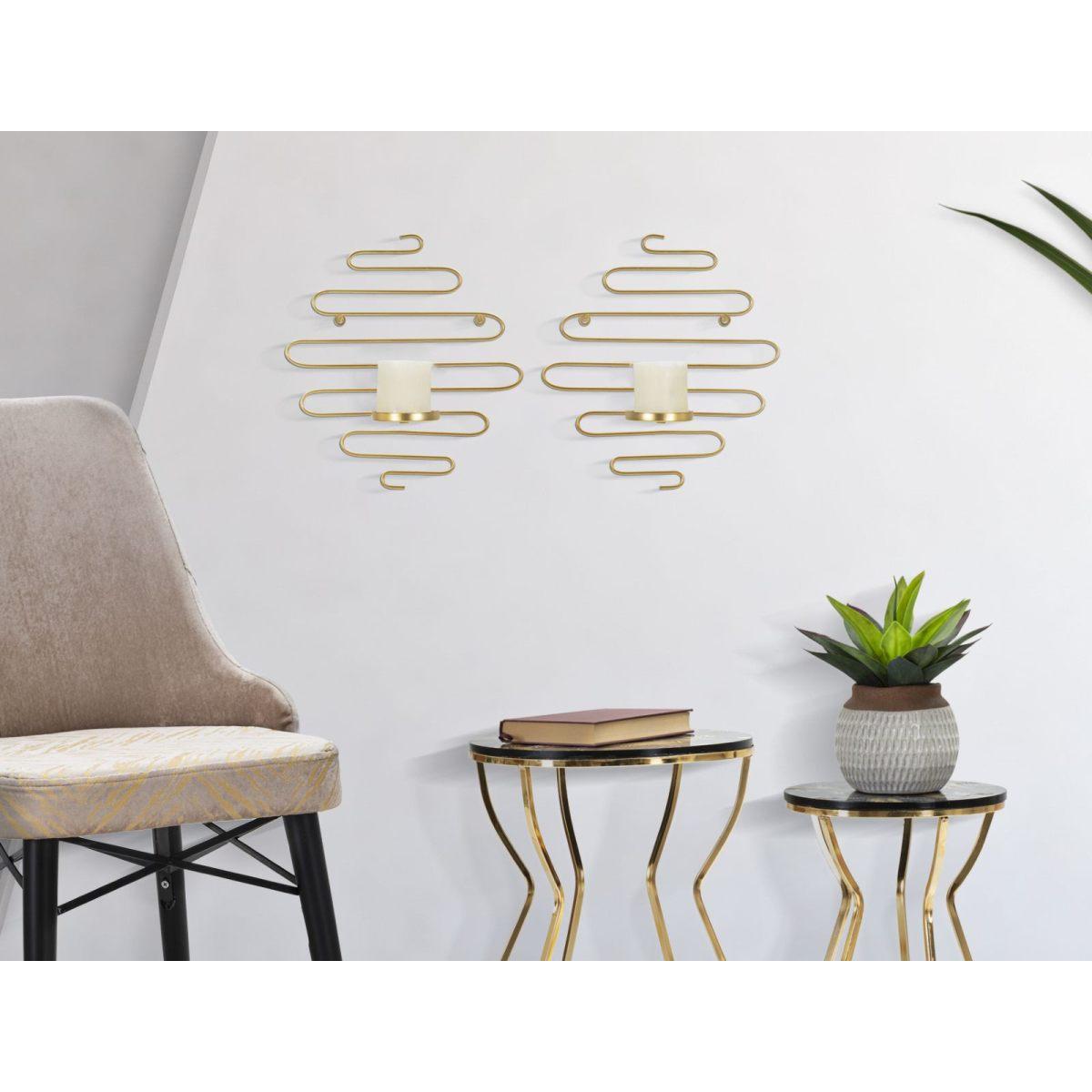 Portacandela Da Muro Alid Coppia cm.33x10x34 Vetro Non Incluso |Mauro Ferretti