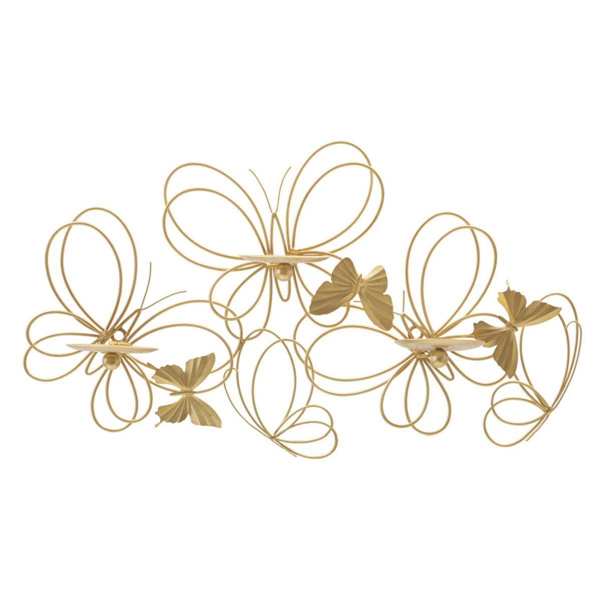 Portacandela Da Muro Farfalle cm.61x12x34 |Mauro Ferretti