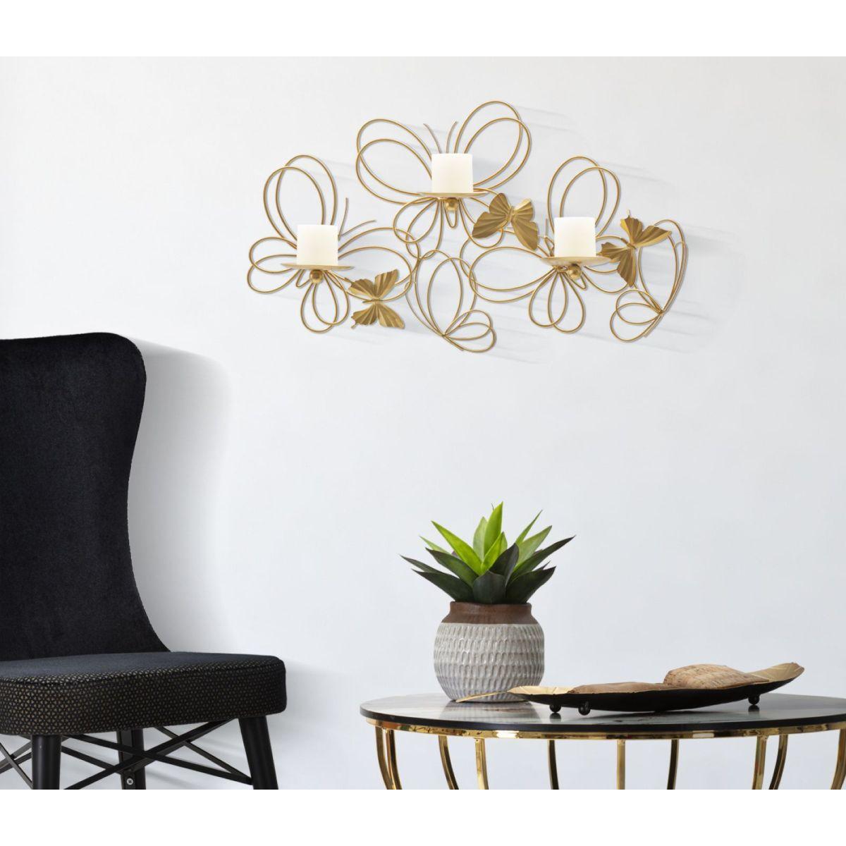 Portacandela Da Muro Farfalle cm.61x12x34 |Mauro Ferretti