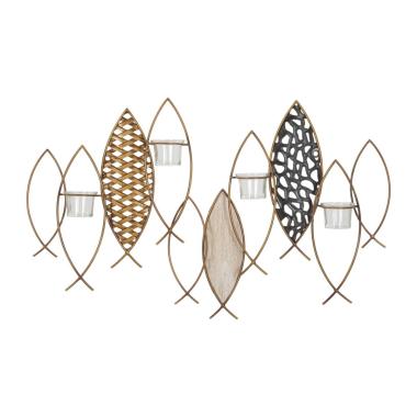 Portacandela Da Muro Fish cm.66x9x40,5 |Mauro Ferretti